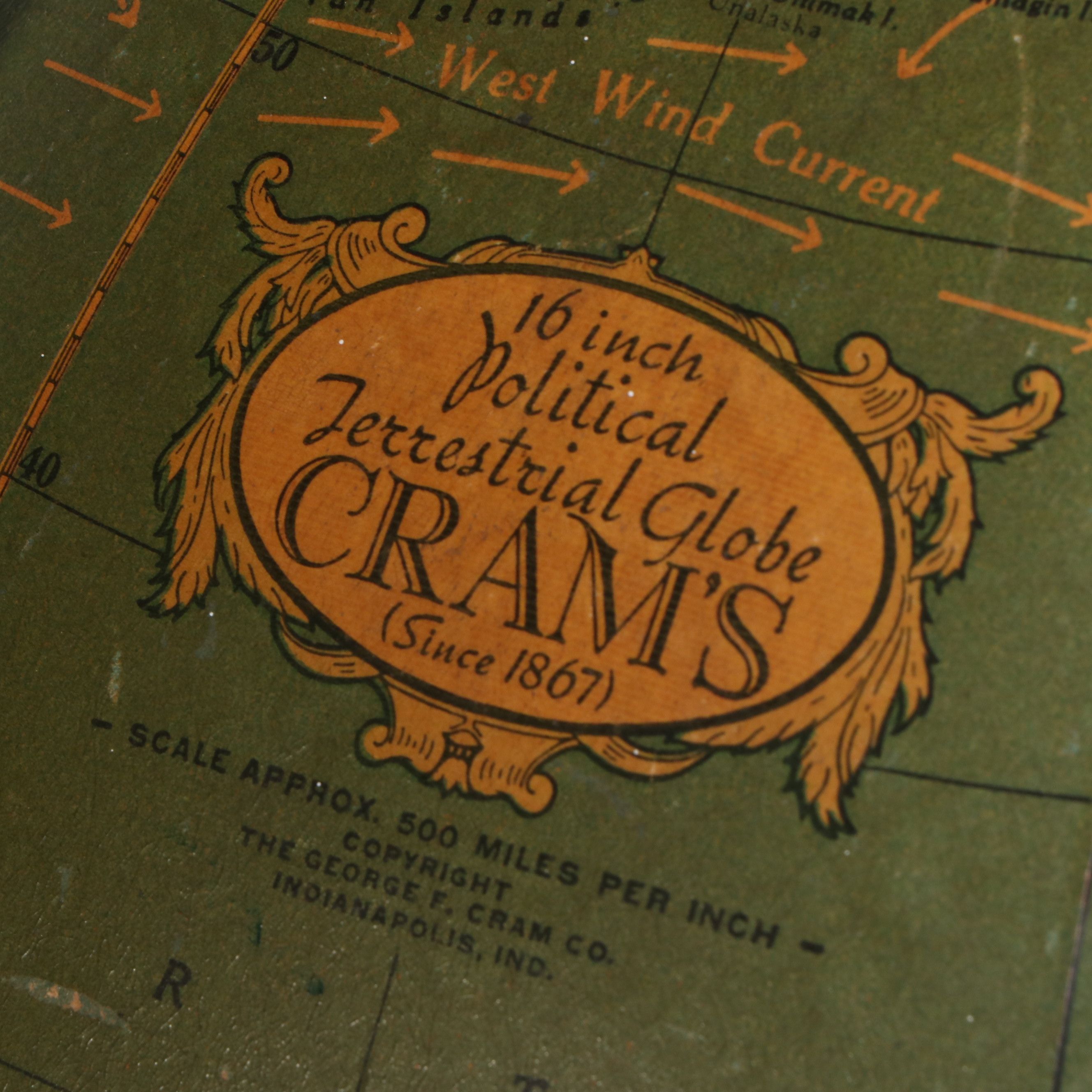 Gram's "16 Inch Political Terrestrial" Standing Globe