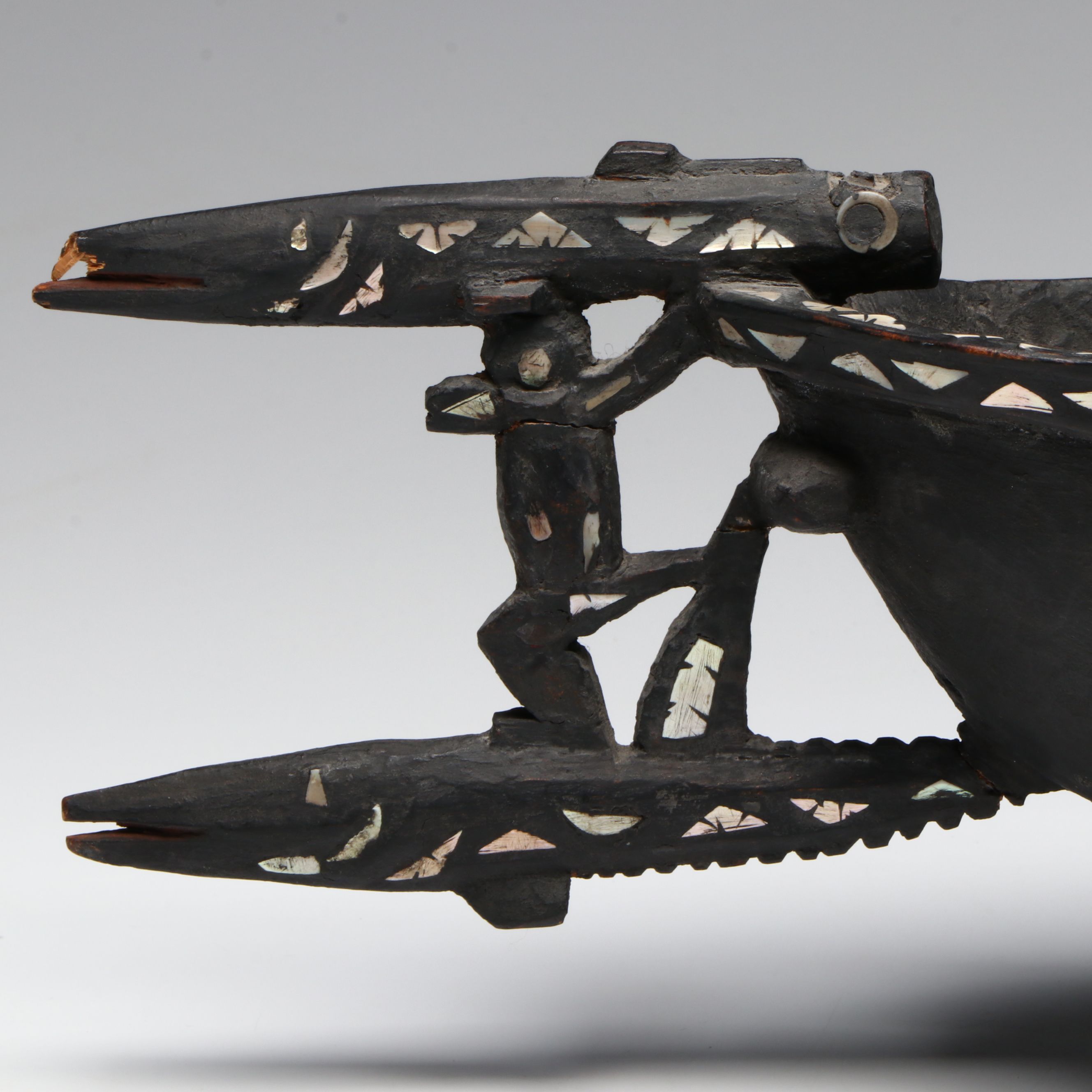 Solomon Island Food Bowl with Mother-of-Pearl, Early to Mid-20th Century