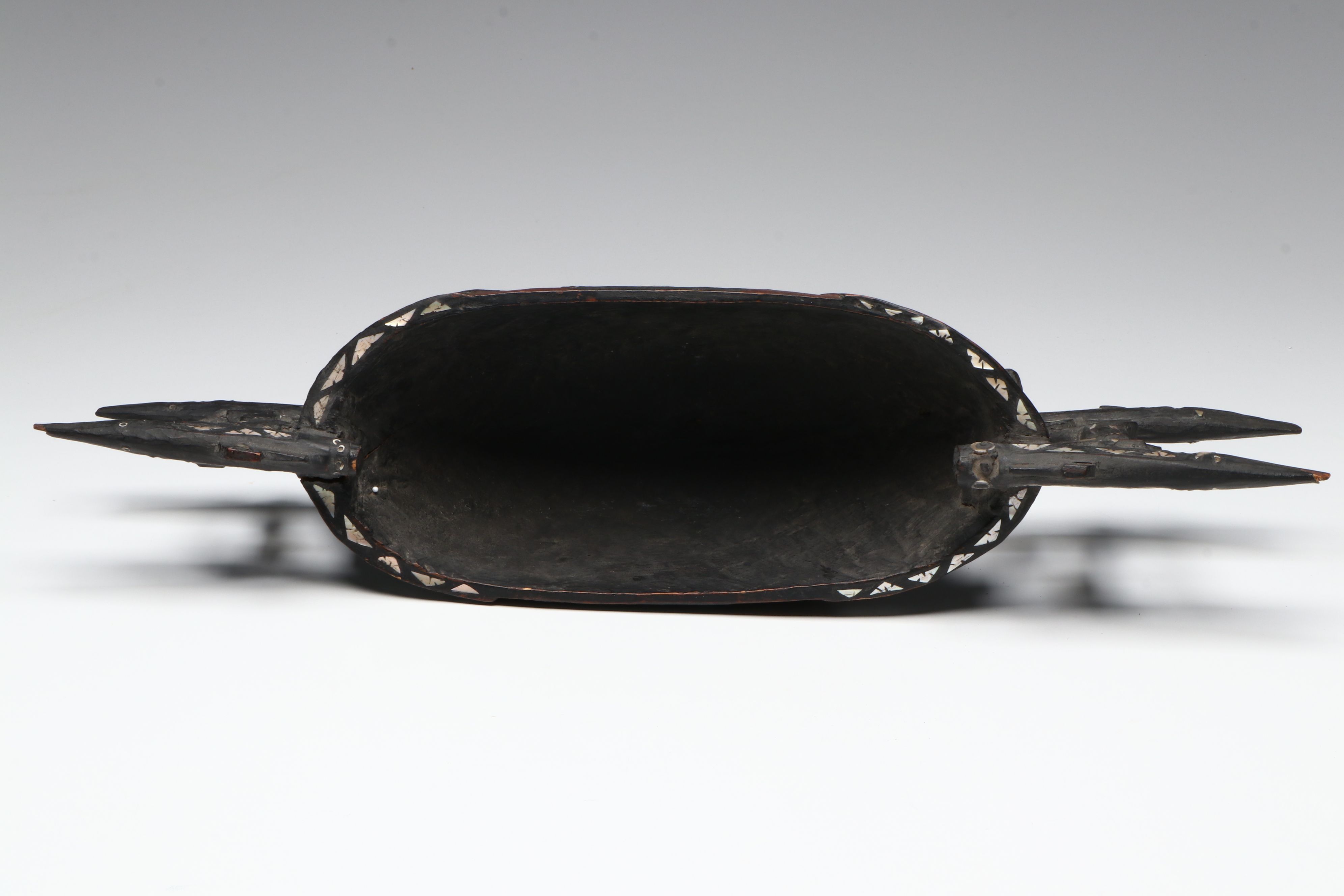Solomon Island Food Bowl with Mother-of-Pearl, Early to Mid-20th Century