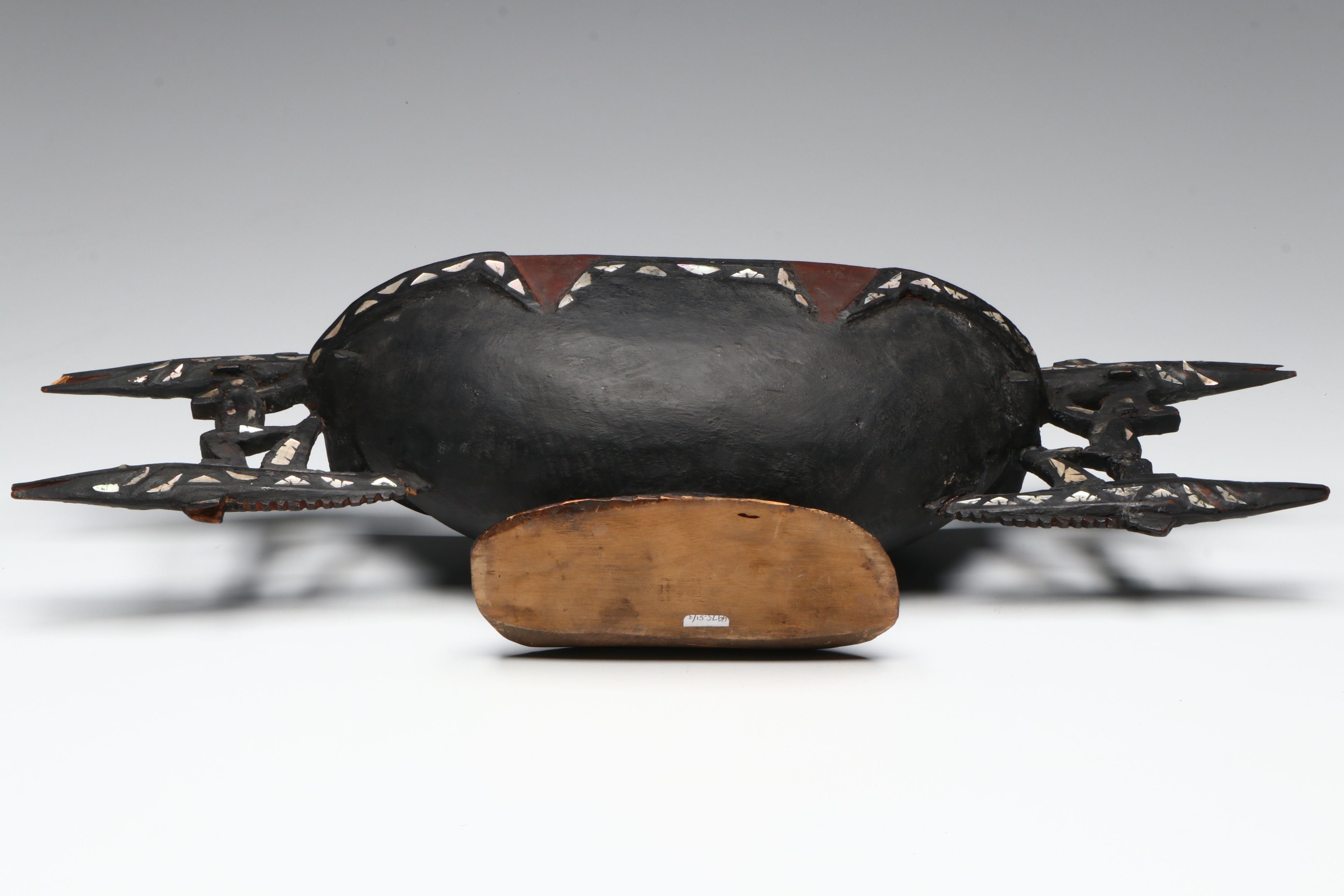 Solomon Island Food Bowl with Mother-of-Pearl, Early to Mid-20th Century
