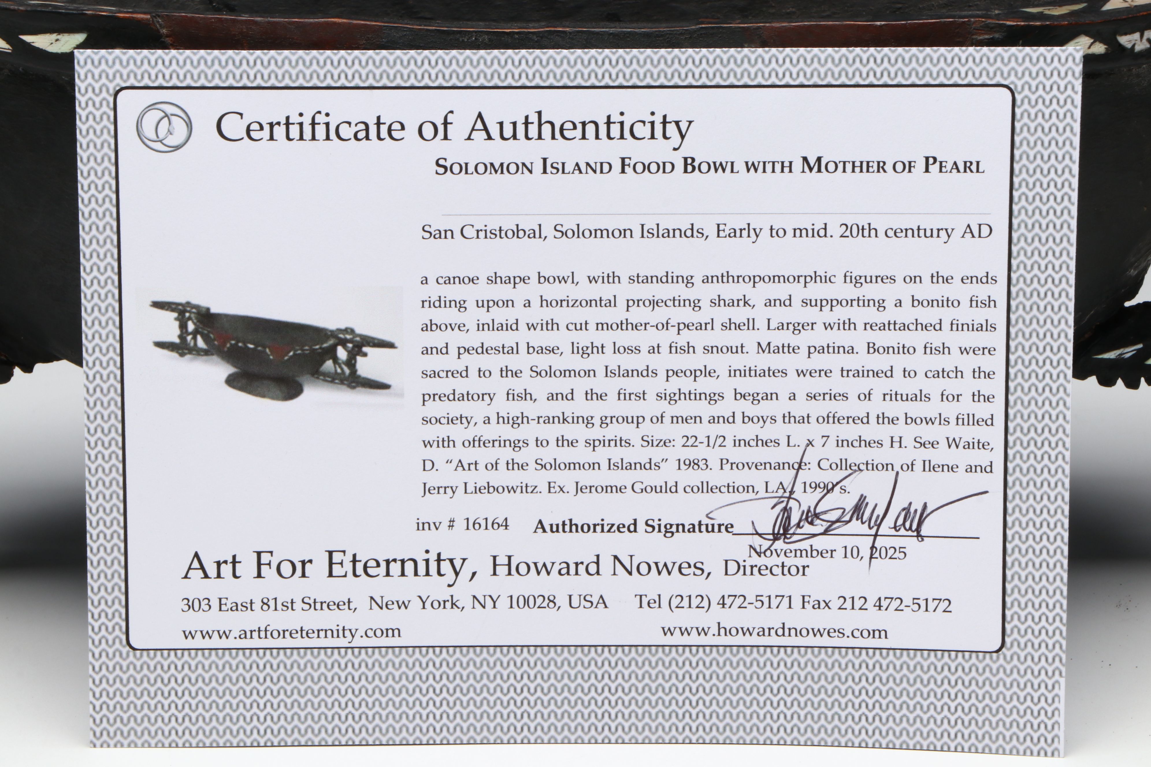 Solomon Island Food Bowl with Mother-of-Pearl, Early to Mid-20th Century