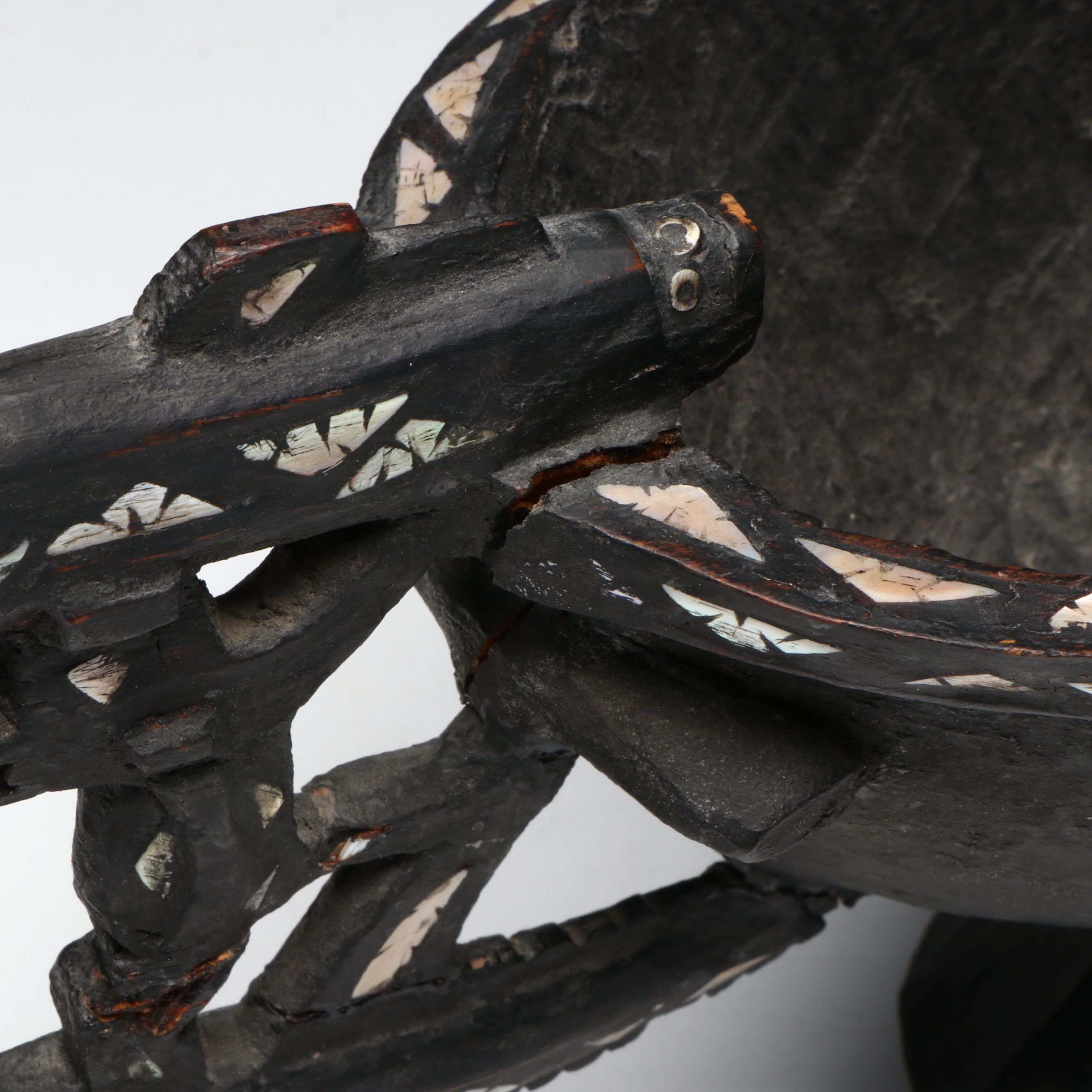 Solomon Island Food Bowl with Mother-of-Pearl, Early to Mid-20th Century