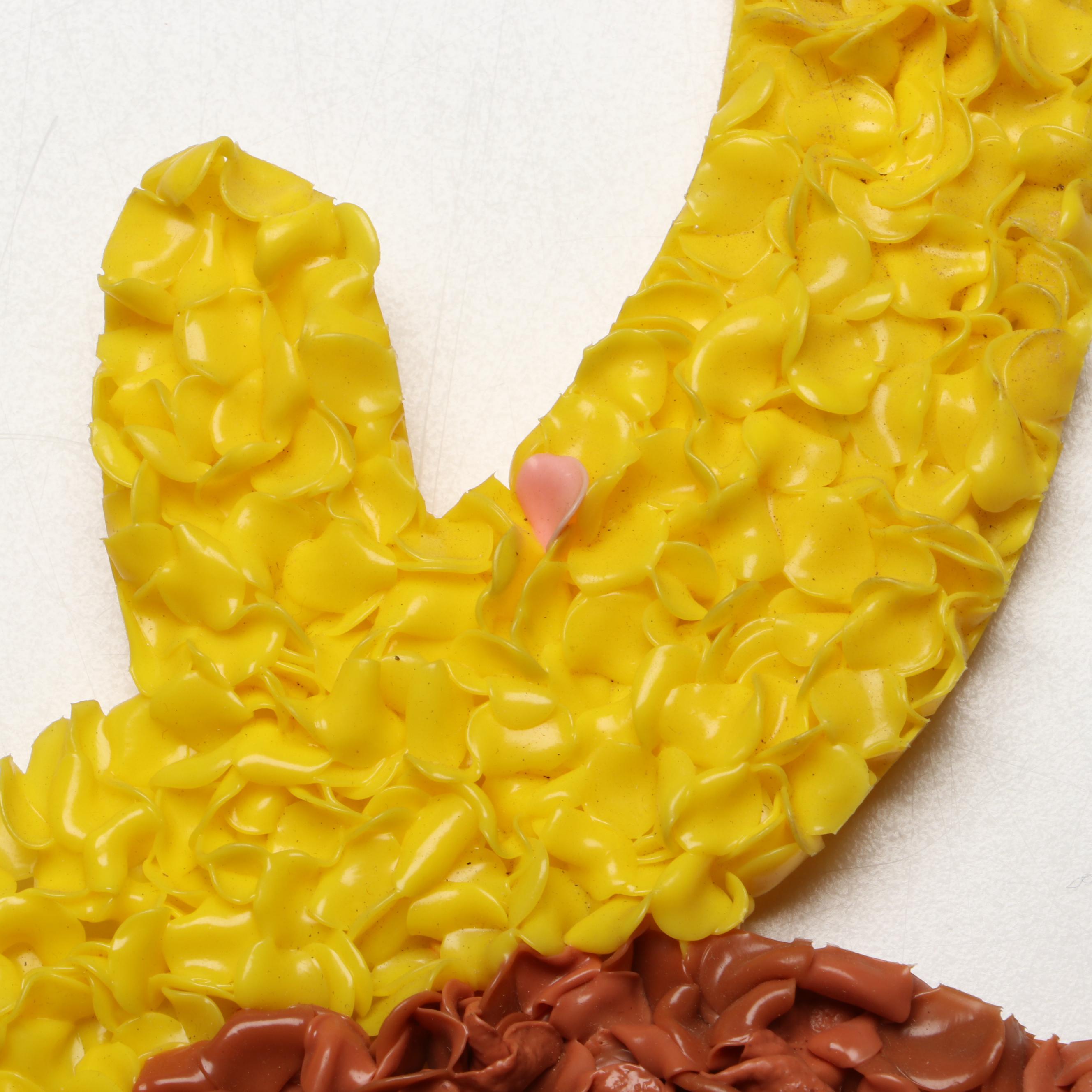 Vintage Melted Plastic Popcorn Rudolph Wall Hangings, 1970s