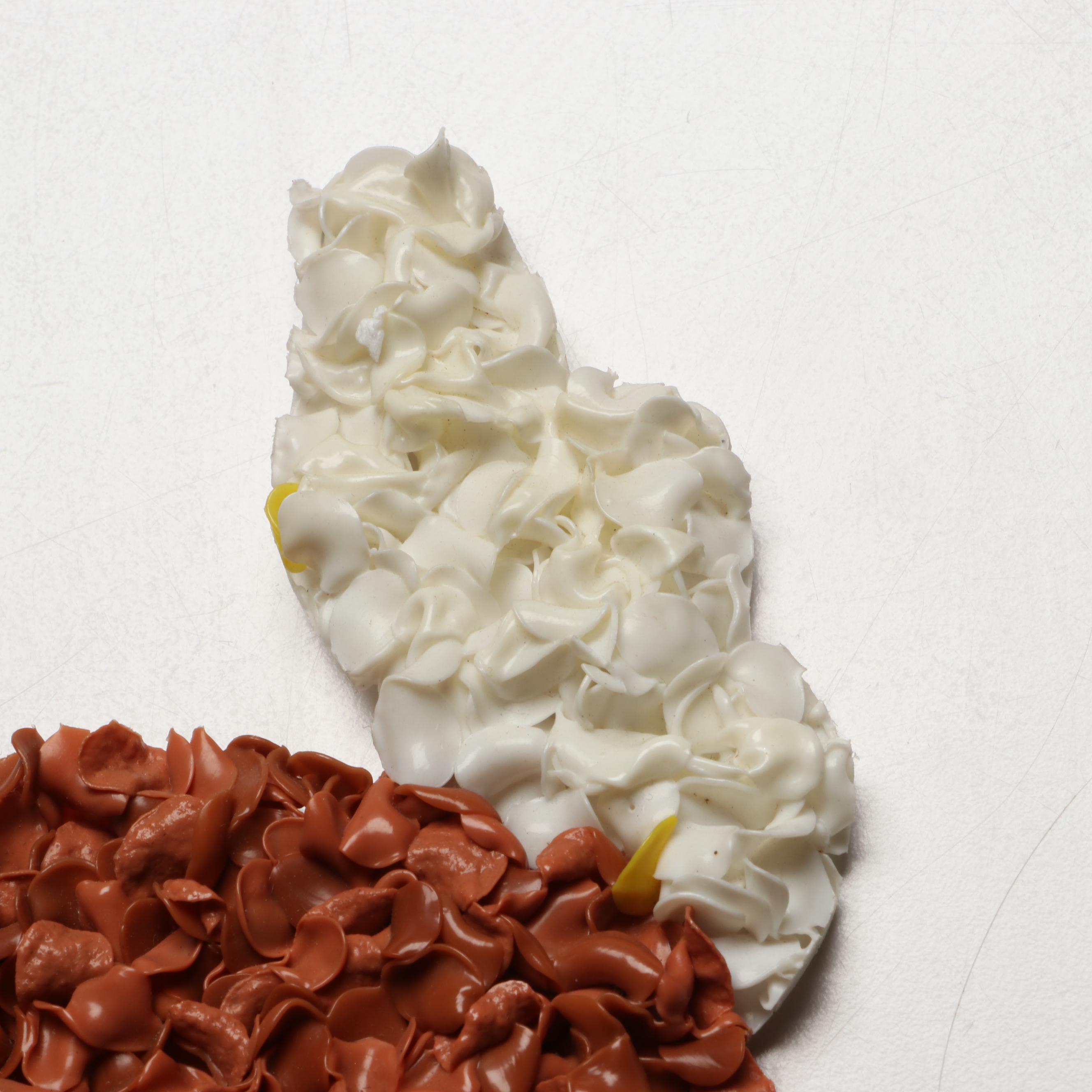 Vintage Melted Plastic Popcorn Rudolph Wall Hangings, 1970s