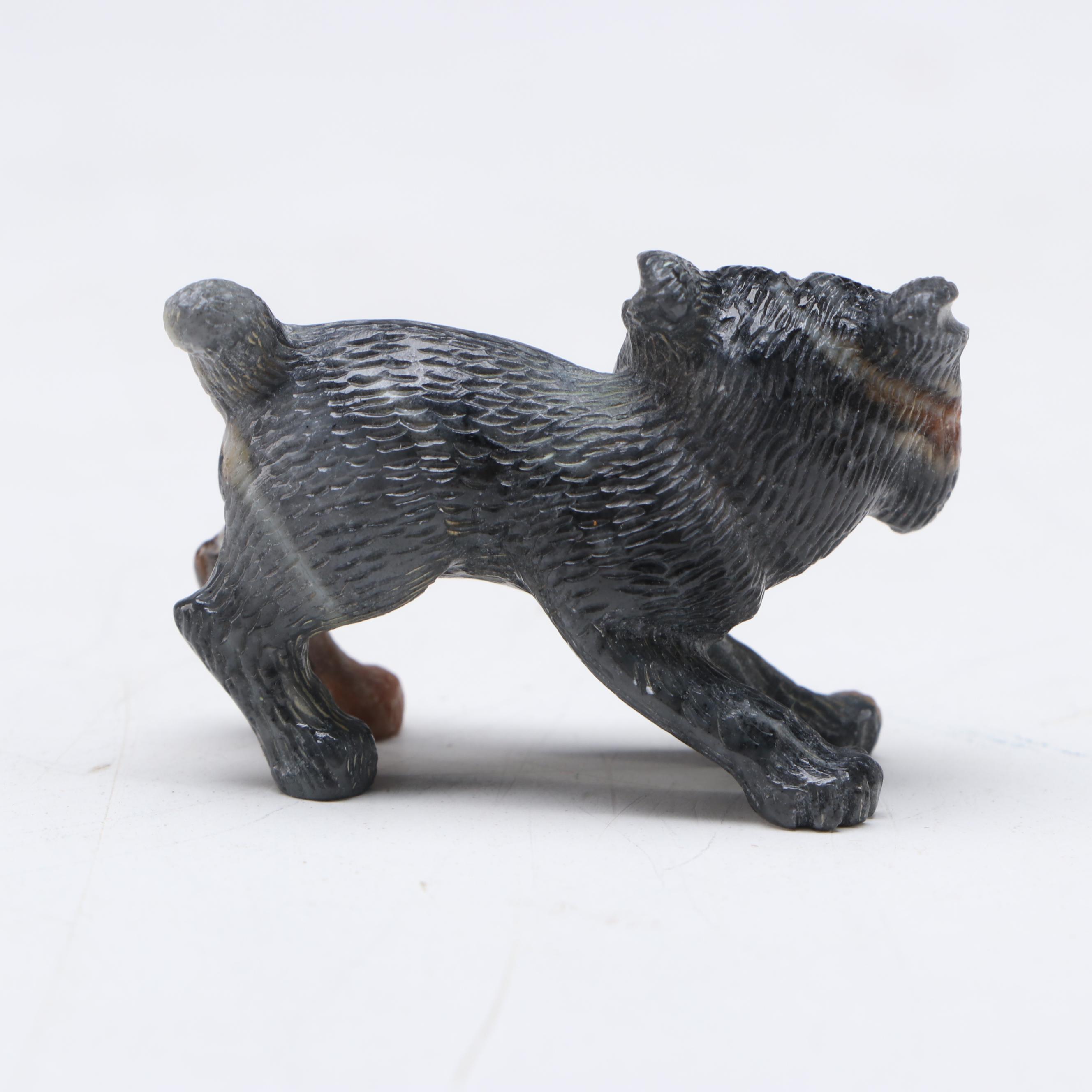 Fabian Cheama Zuni Carved Picasso Marble Bobcat Fetish