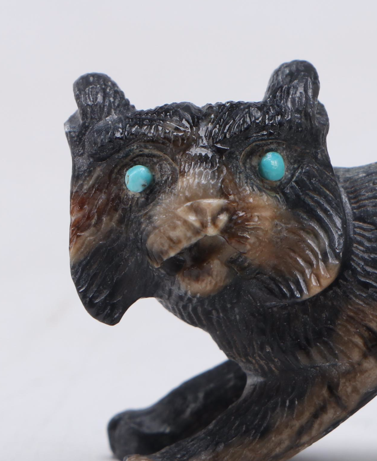 Fabian Cheama Zuni Carved Picasso Marble Bobcat Fetish