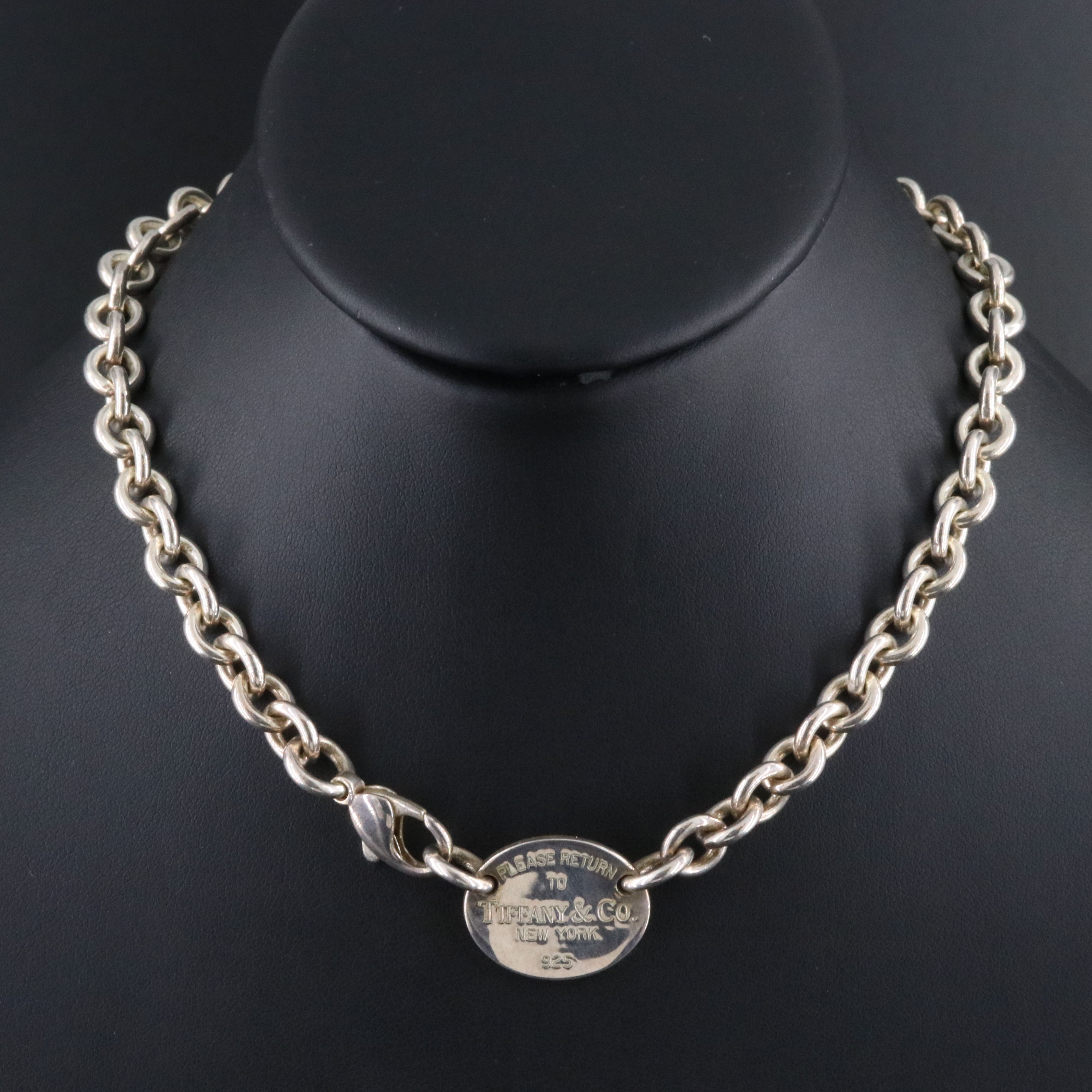 Tiffany & Co. Return to Tiffany Sterling Oval Tag Choker