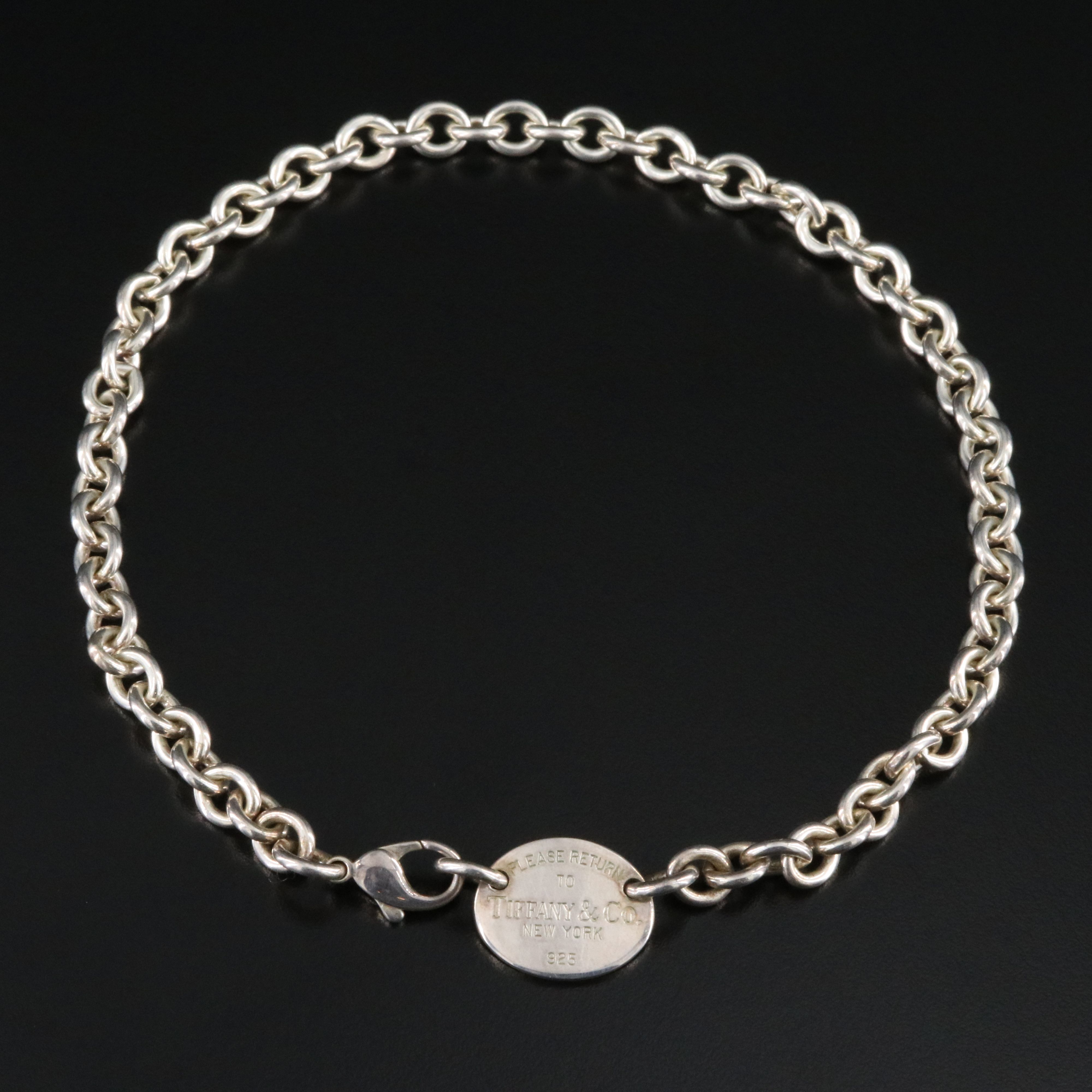 Tiffany & Co. Return to Tiffany Sterling Oval Tag Choker