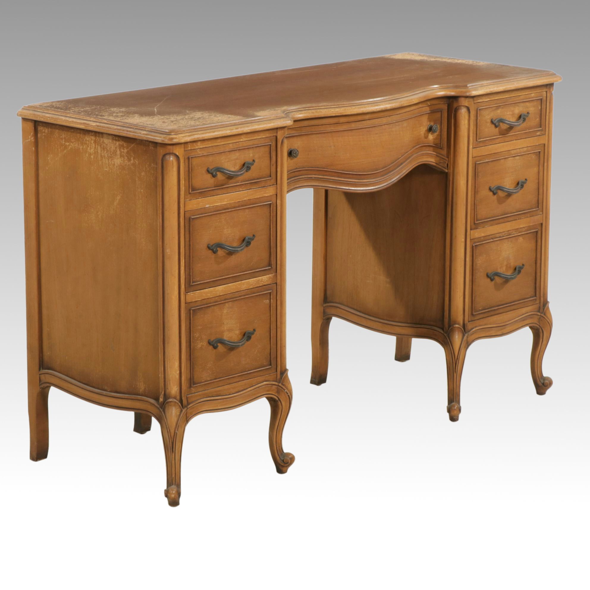 Drexel Louis XV Style Kneehole Desk, Mid to Late 20th Century