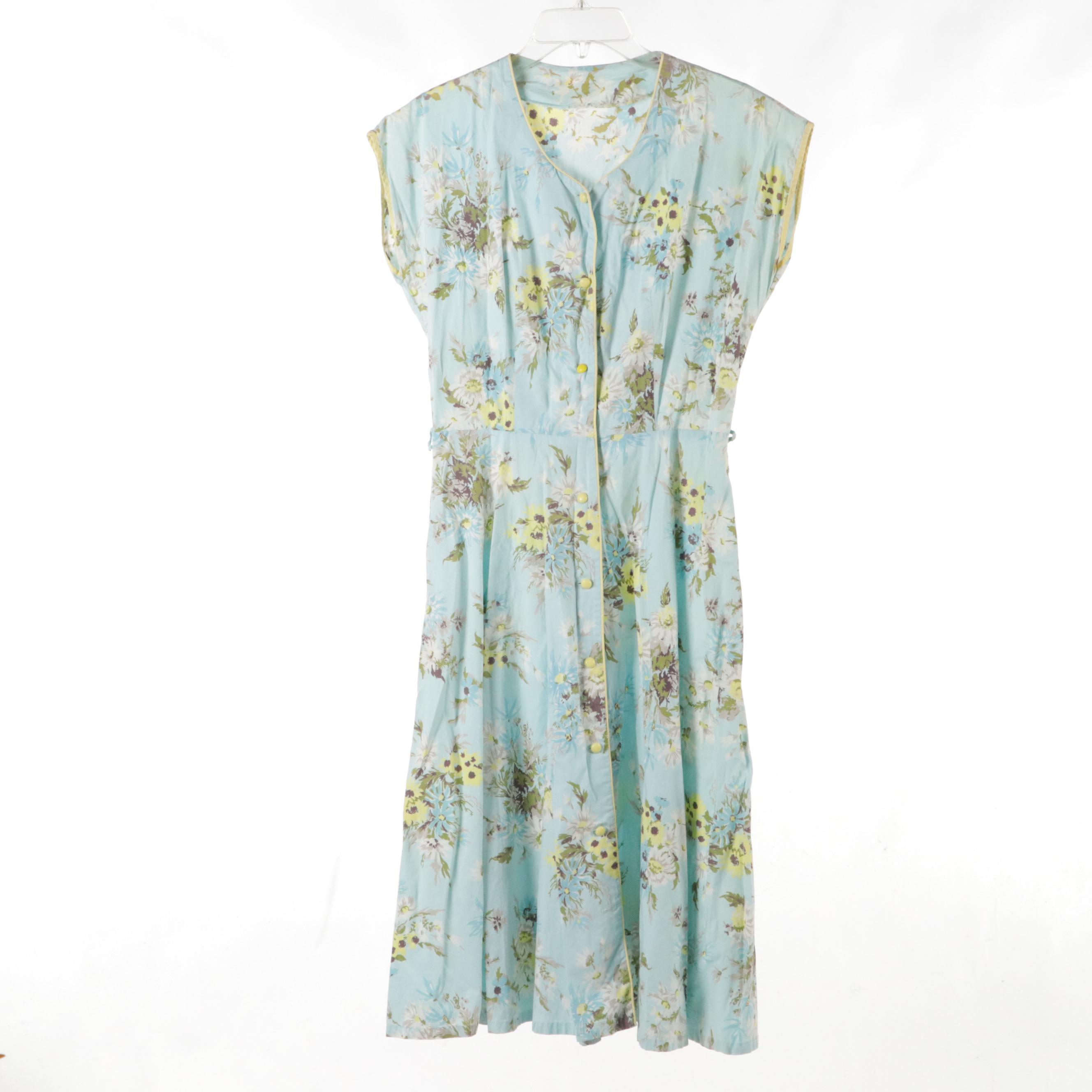 Floral Button-Front Midi Dress and Wrap Dress with Collared Drop Waist Dress