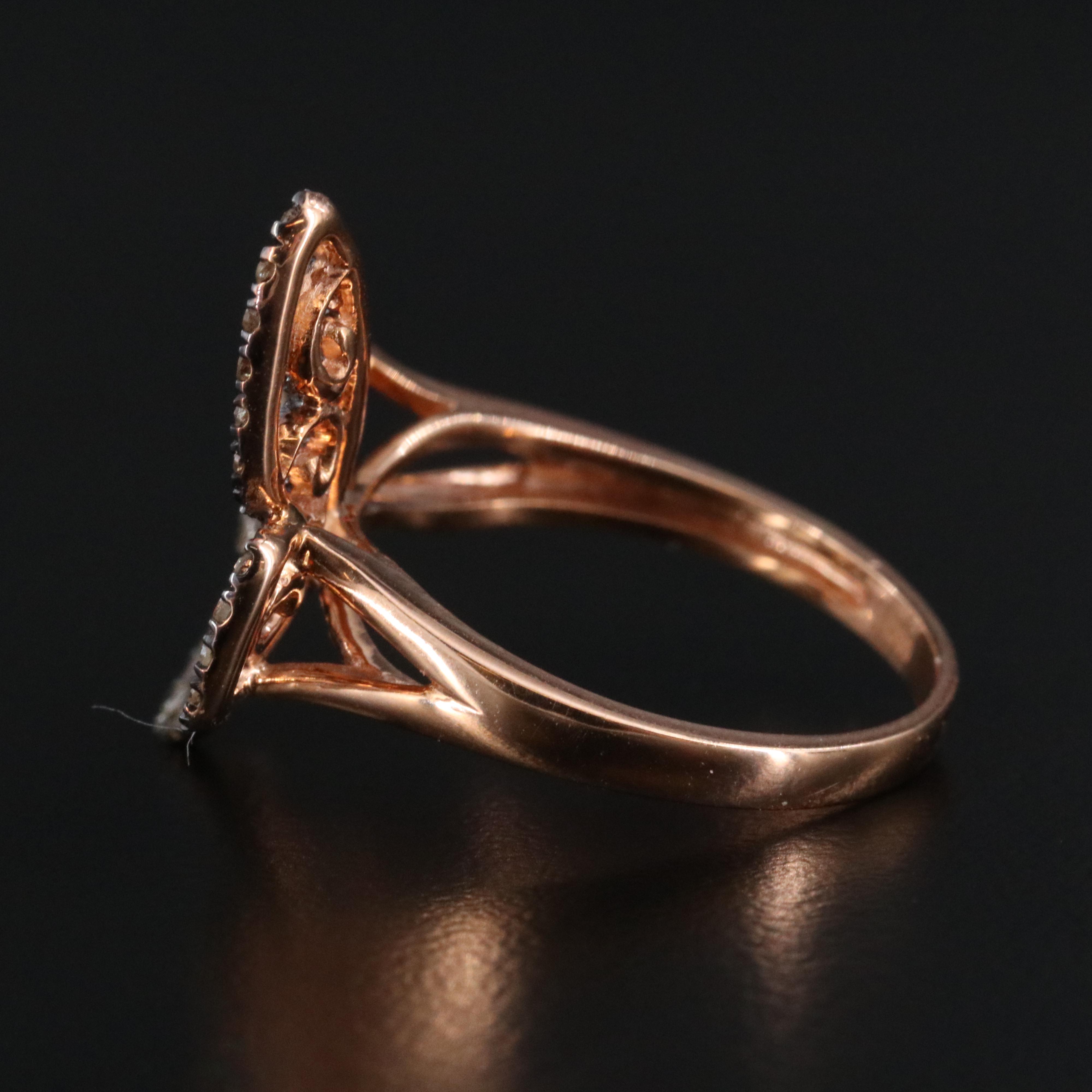10K Rose Gold 0.50 CTW Diamond Butterfly Ring