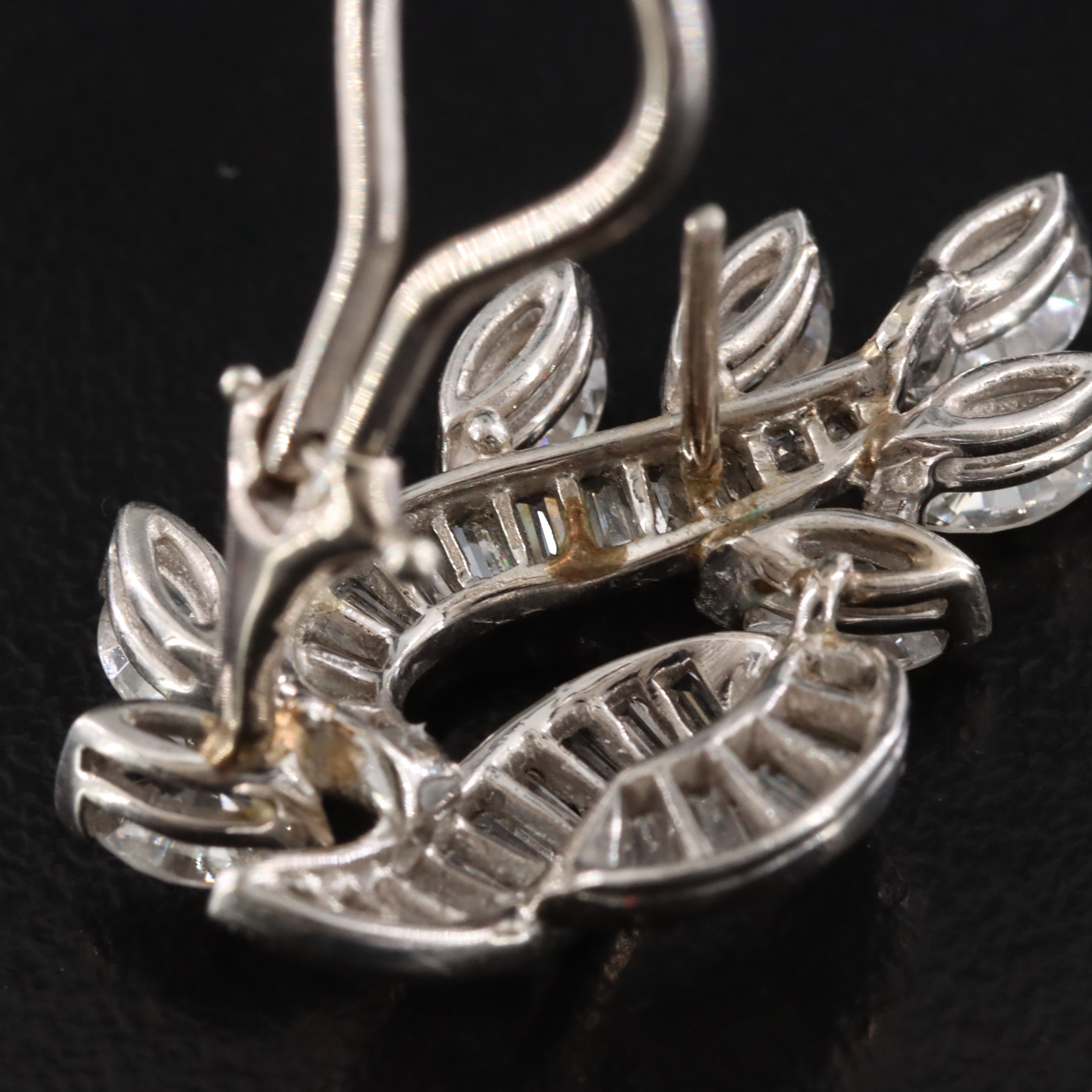 1950s Platinum 4.59 CTW Diamond Earrings