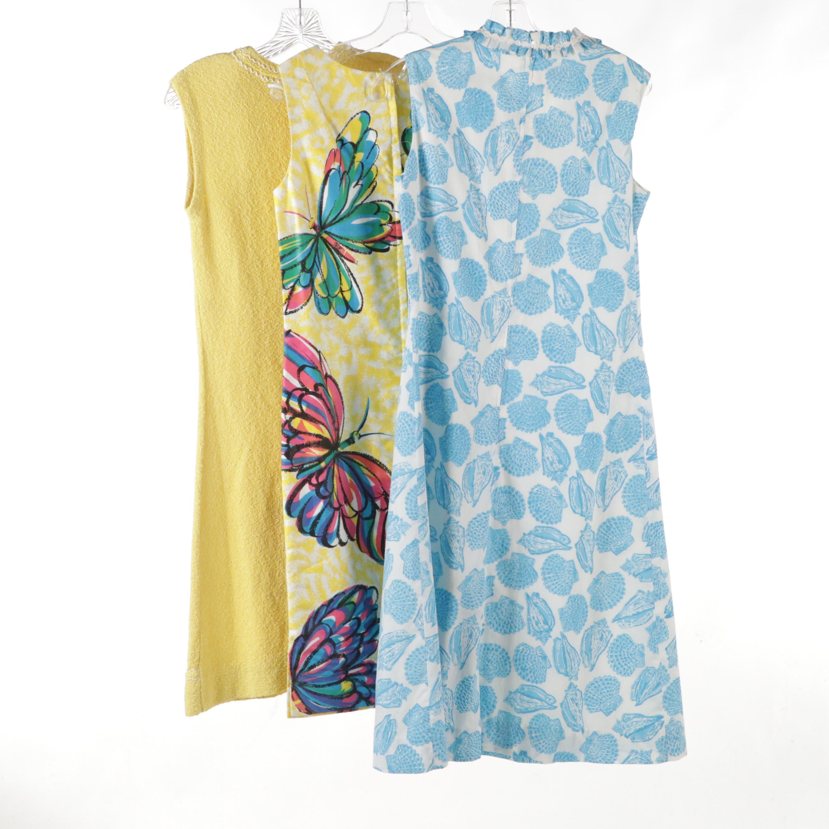 Vintage Apollo Knit, The Sporting Tailors Seashell and Other Printed Shift Dress