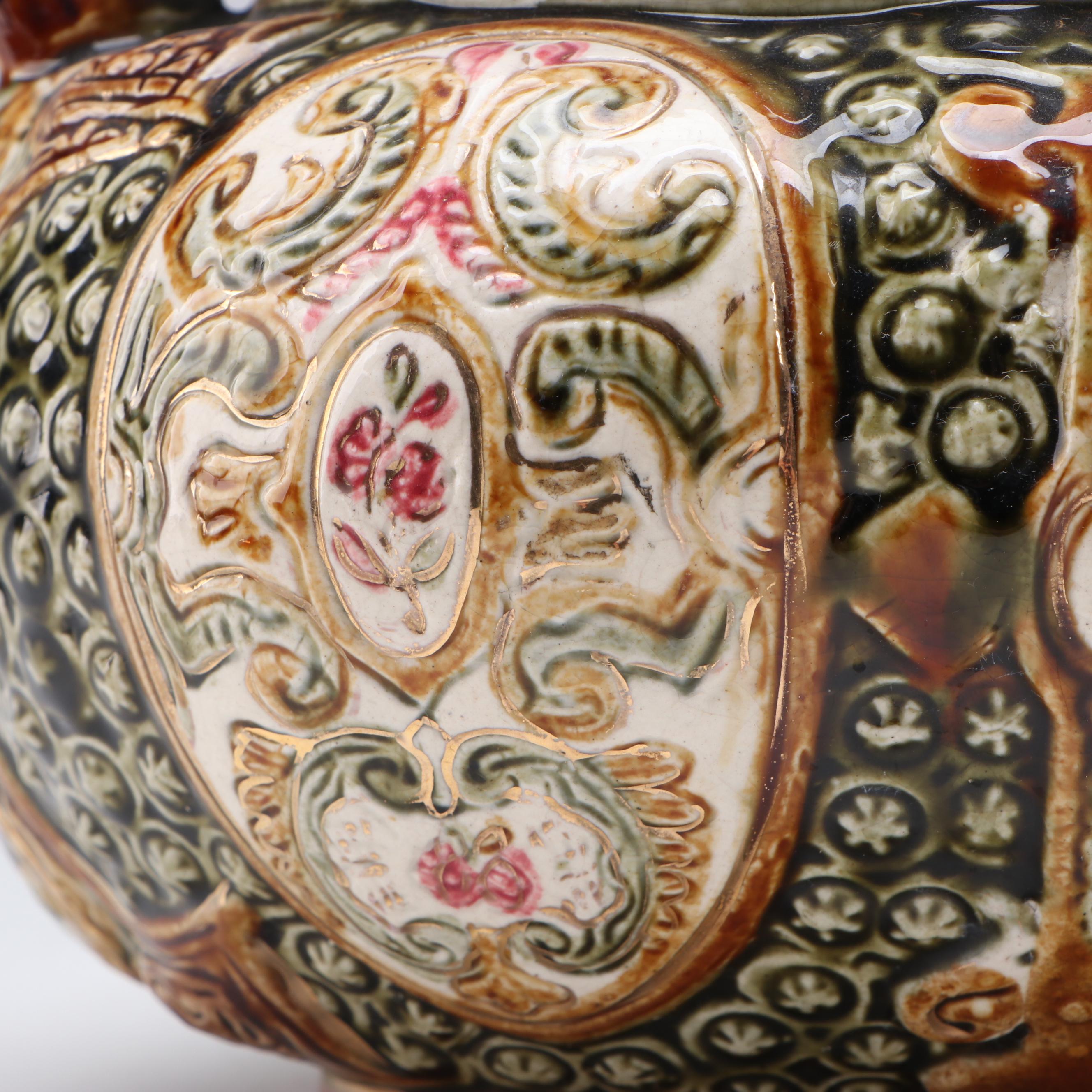 Alhambrian Majolica Hand-Painted Ceramic Basket