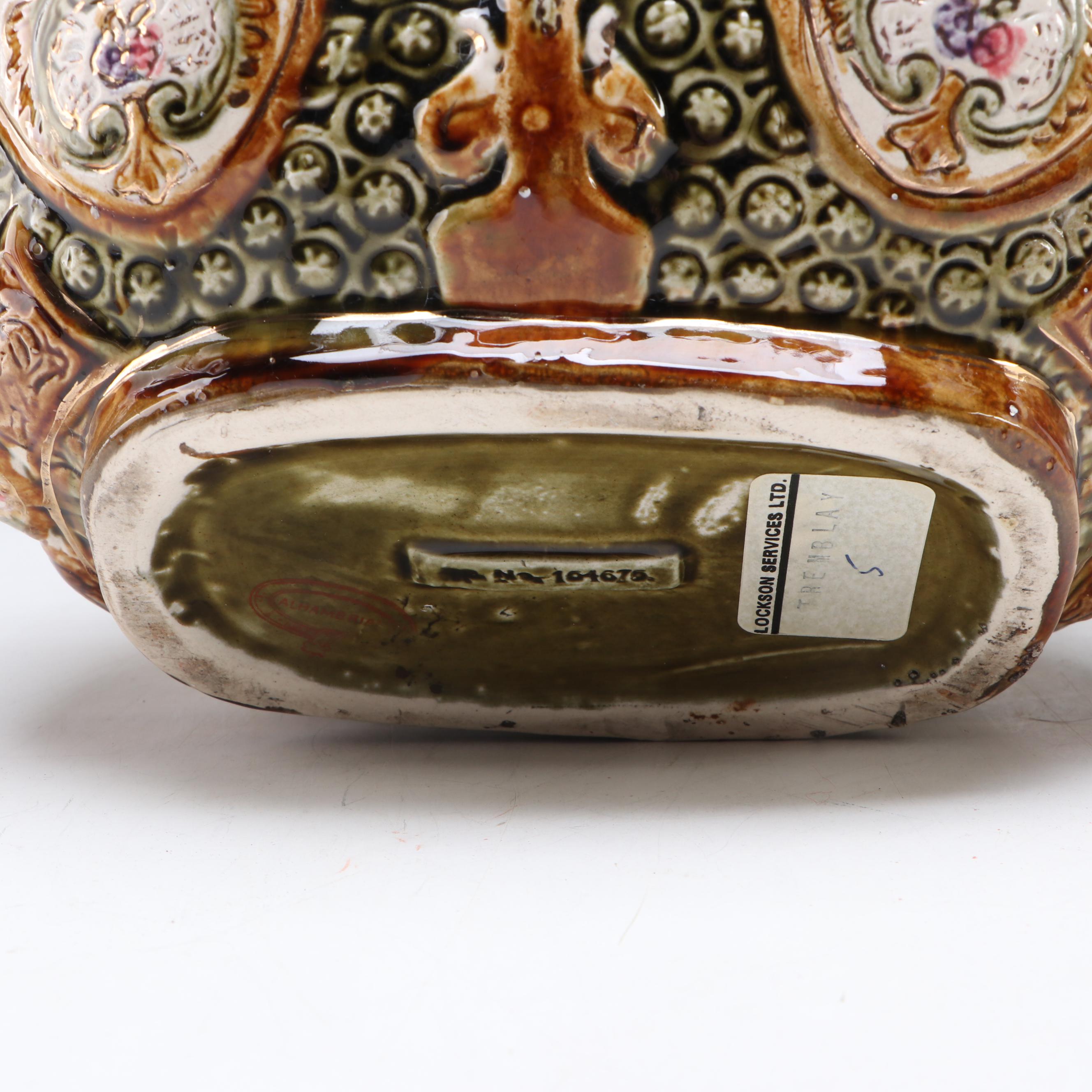 Alhambrian Majolica Hand-Painted Ceramic Basket
