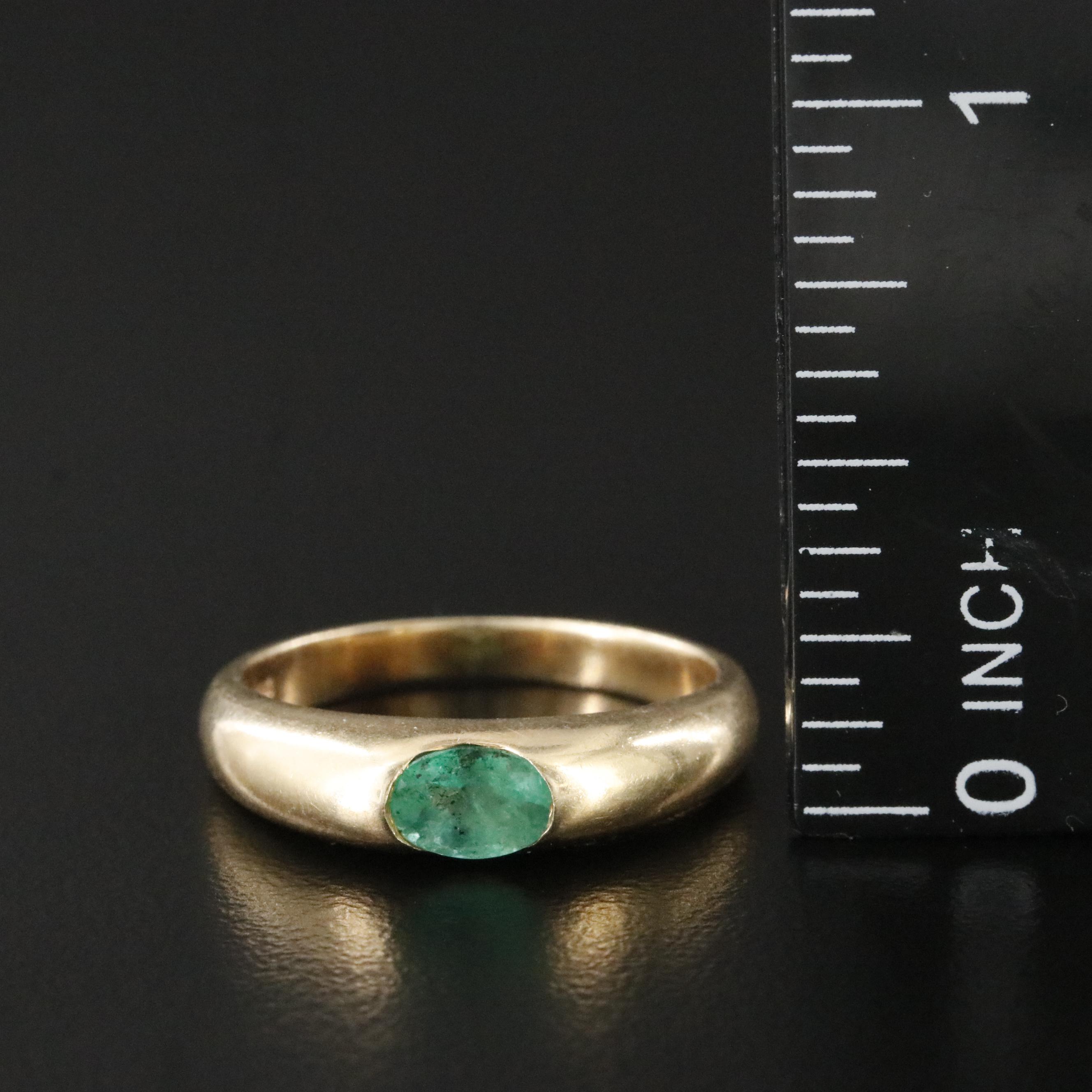 14K Emerald East-West Set Band