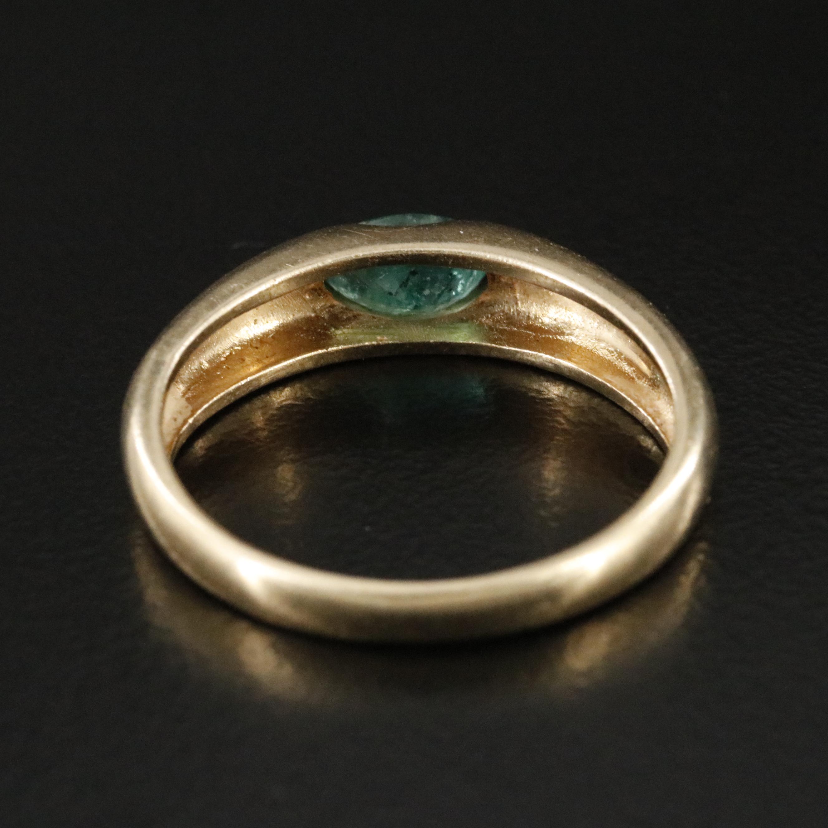 14K Emerald East-West Set Band