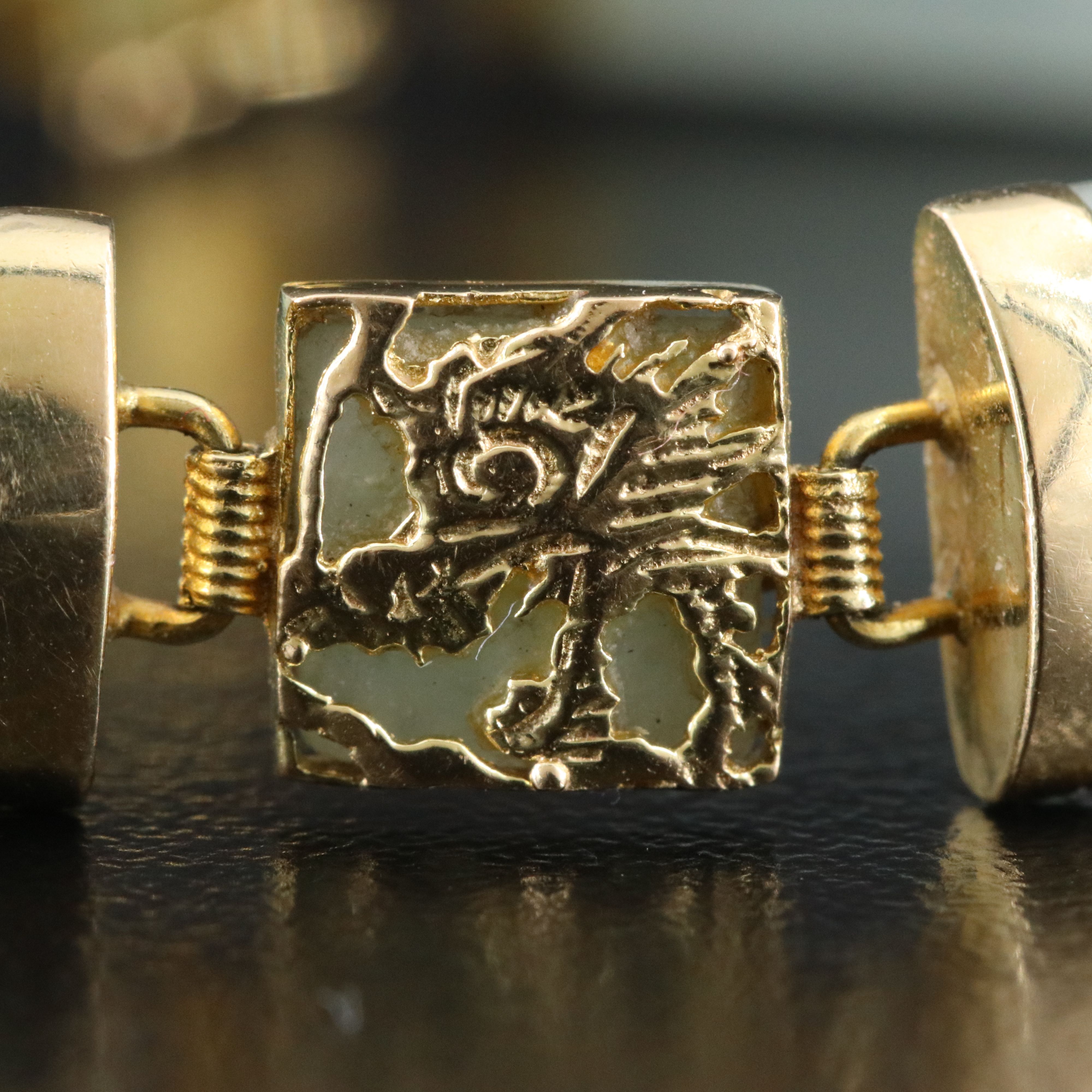 14K Jadeite Dragon Bracelet