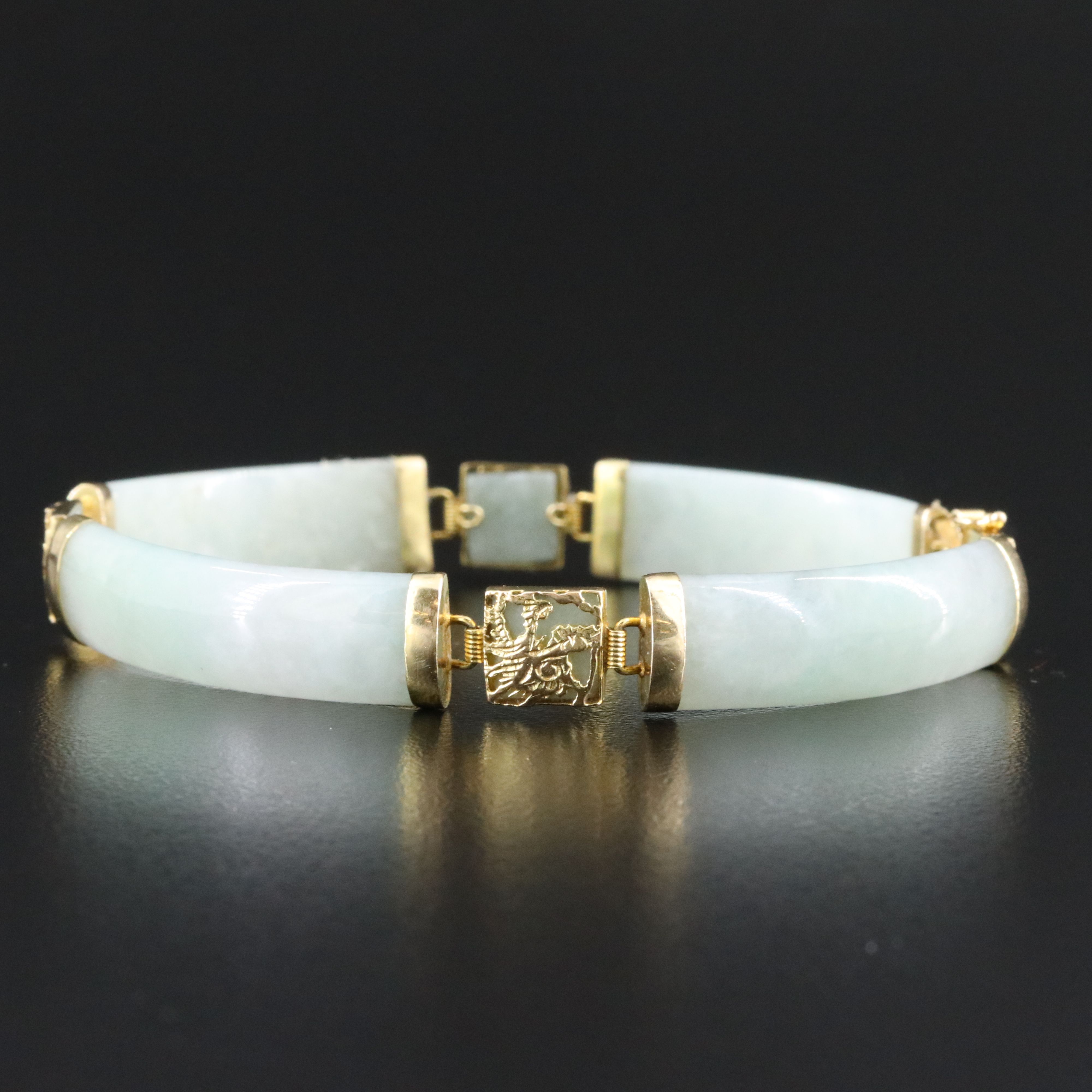 14K Jadeite Dragon Bracelet