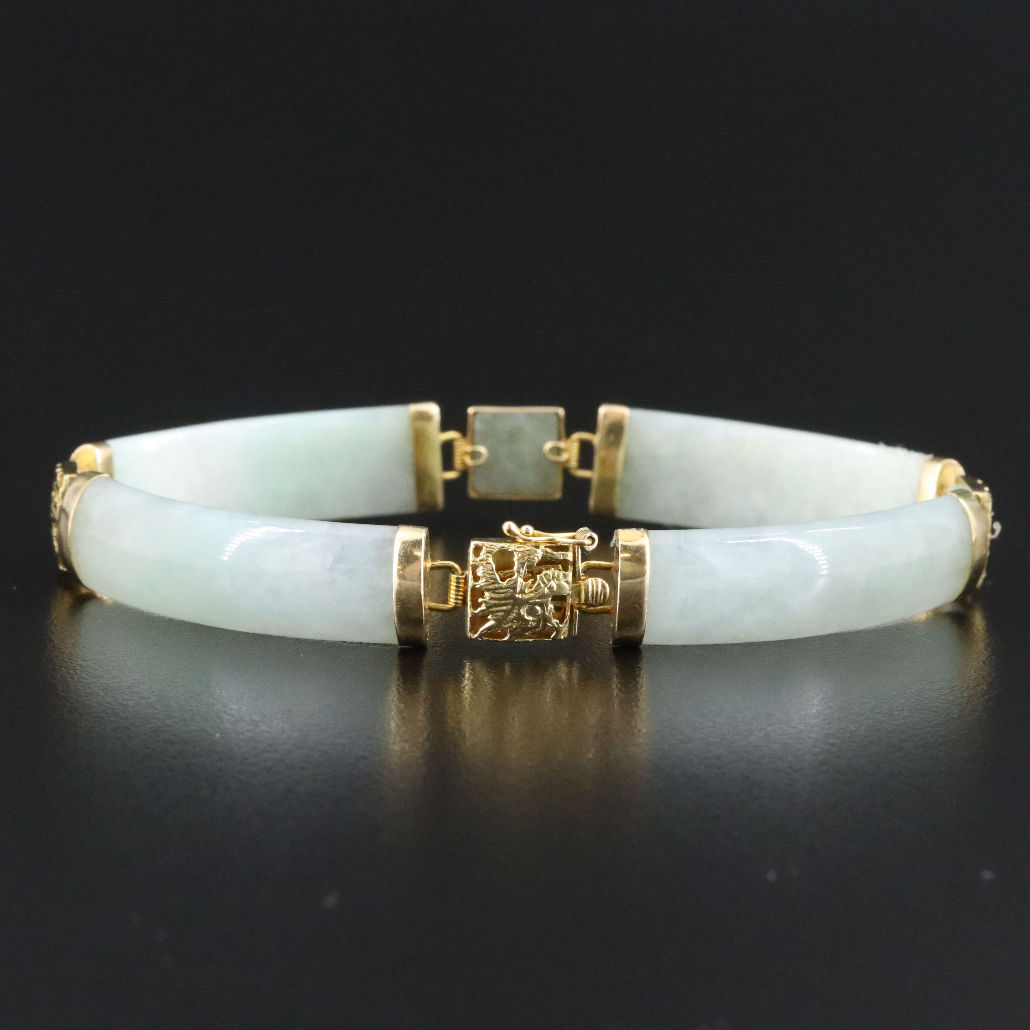 14K Jadeite Dragon Bracelet