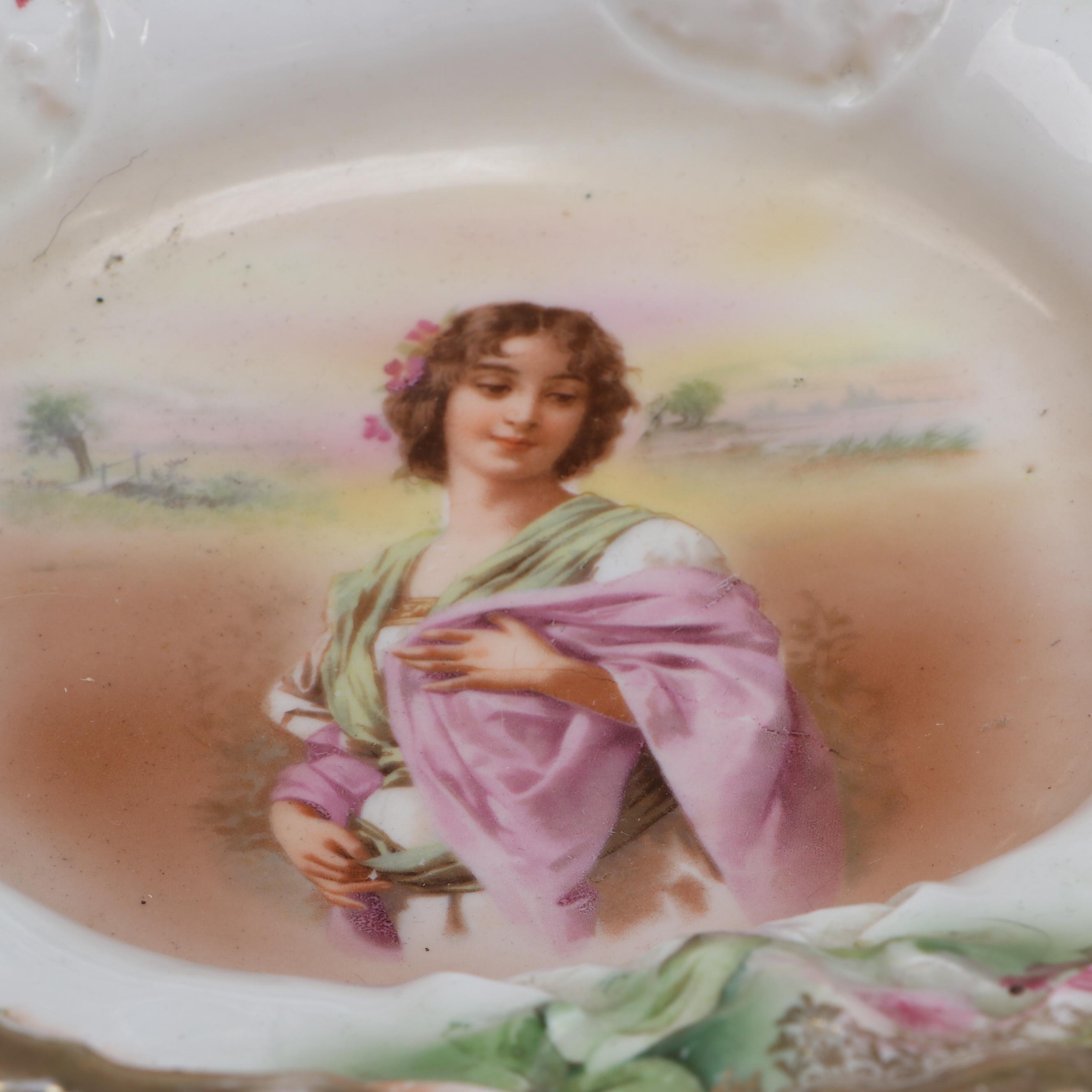 Royal Bayreuth Bavaria Porcelain Bowl, Floral Ceramic Wall Vase and More