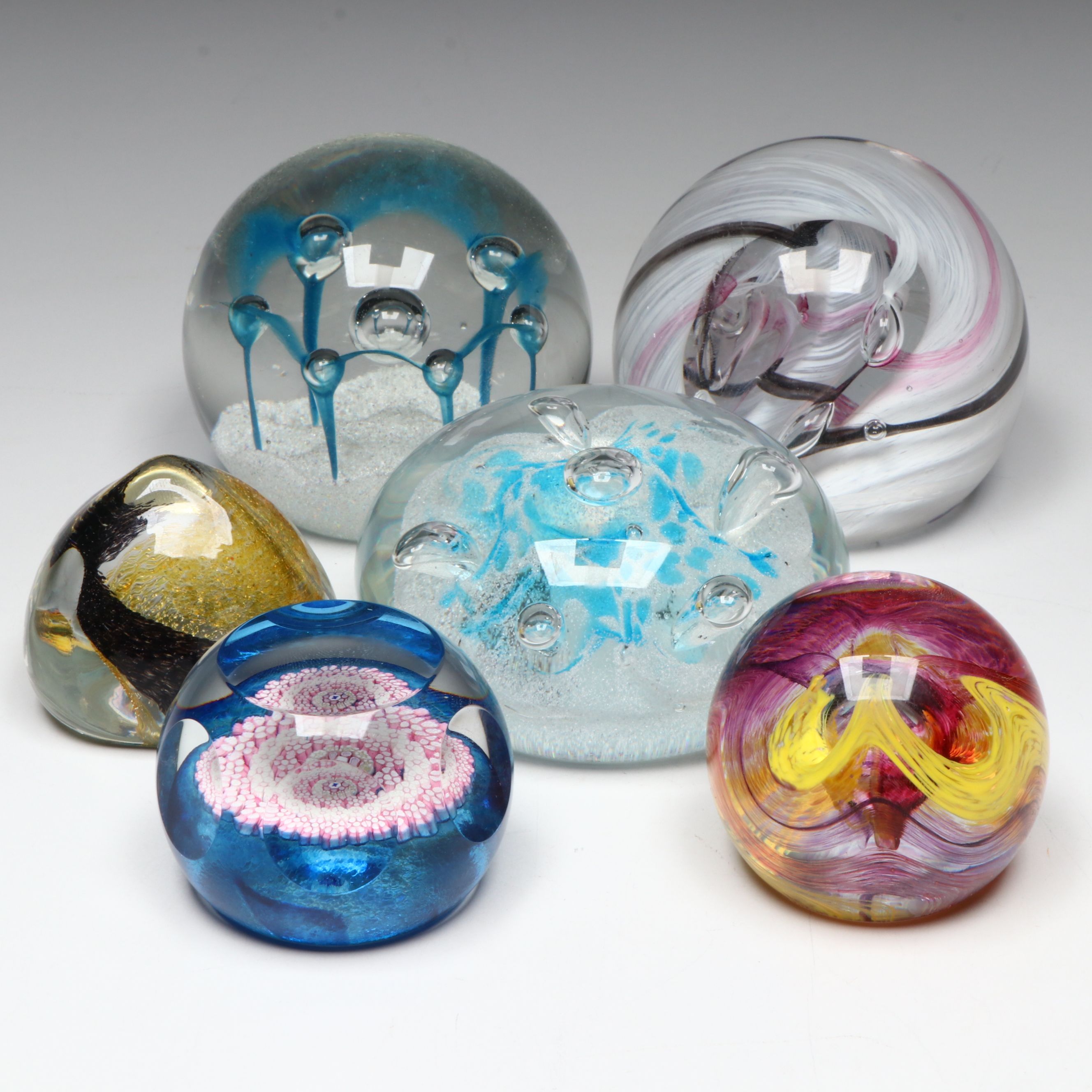 Caithness "Ribbons", "Maydance", "Moon Crystal" and Other Glass Paperweights