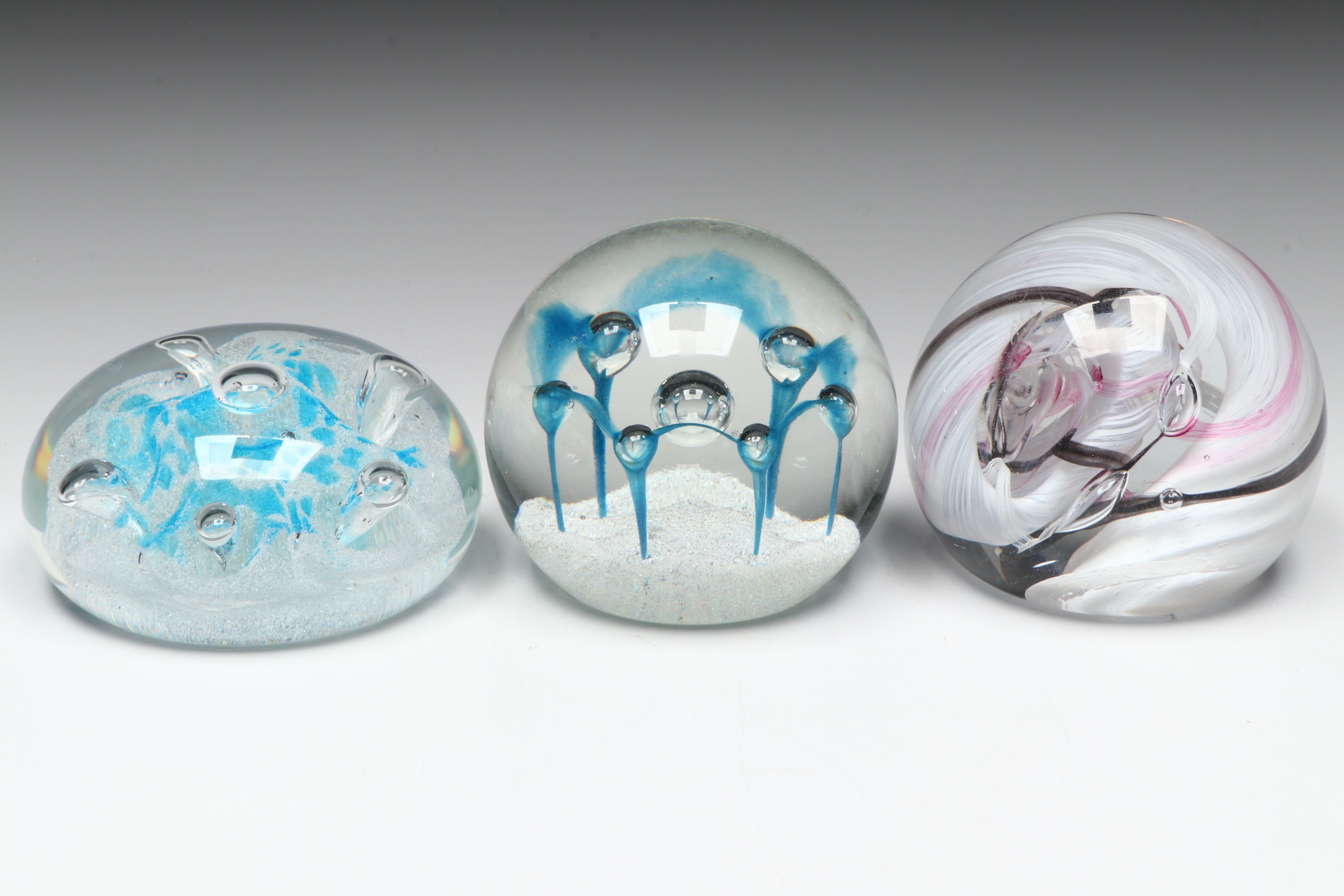 Caithness "Ribbons", "Maydance", "Moon Crystal" and Other Glass Paperweights