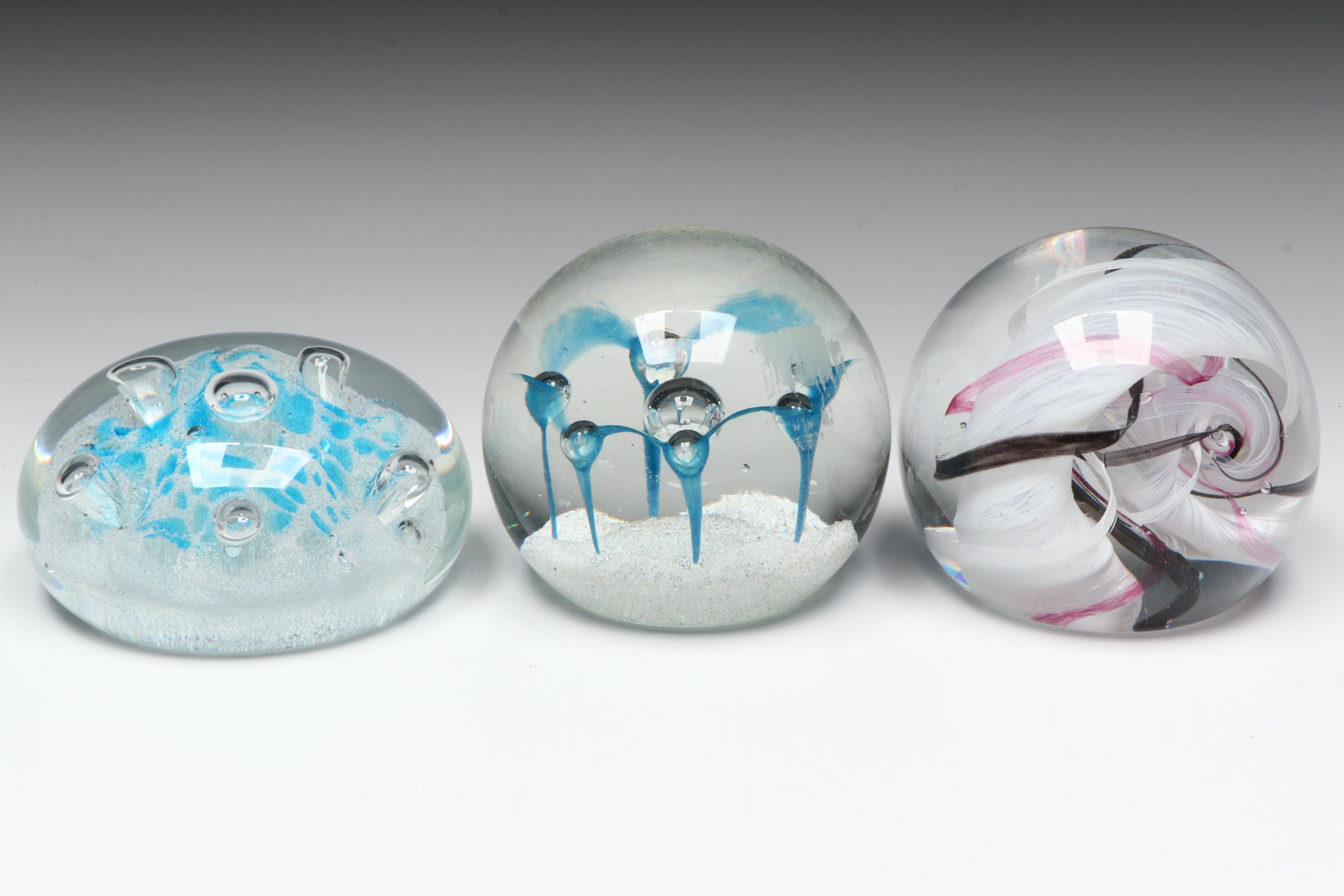 Caithness "Ribbons", "Maydance", "Moon Crystal" and Other Glass Paperweights