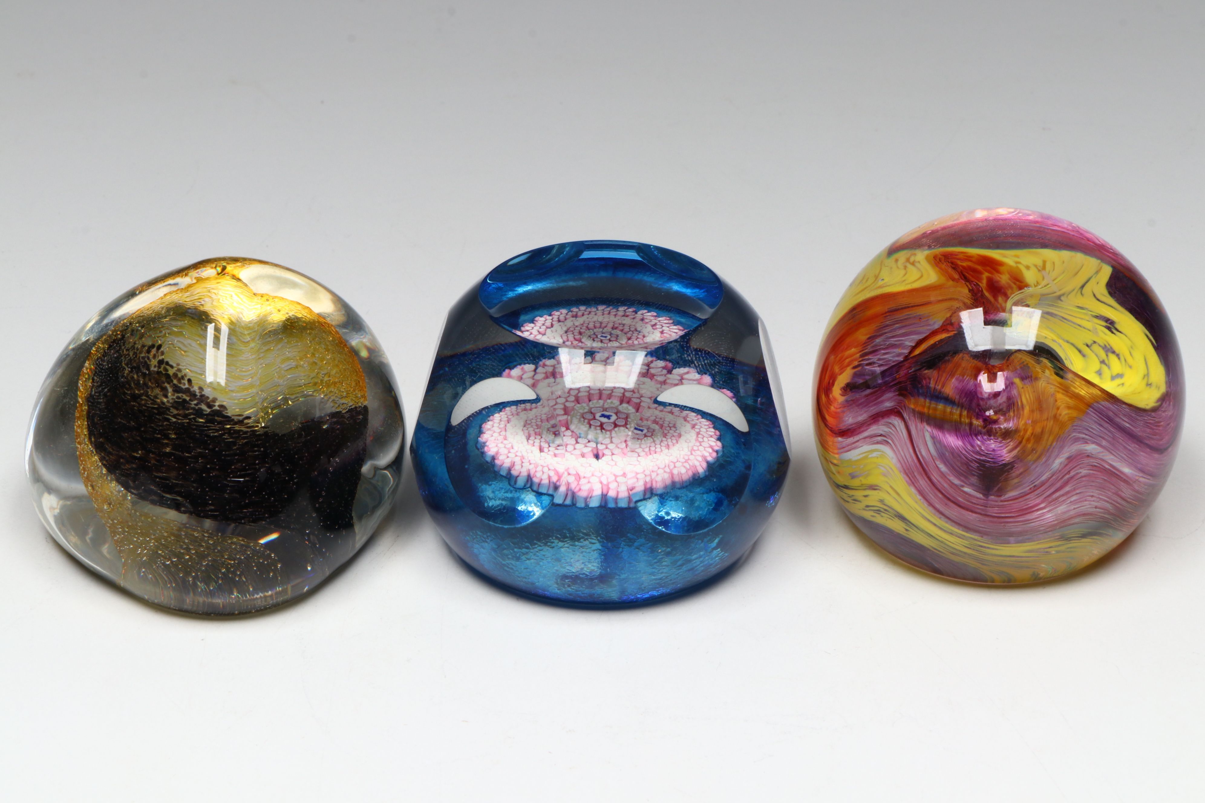 Caithness "Ribbons", "Maydance", "Moon Crystal" and Other Glass Paperweights