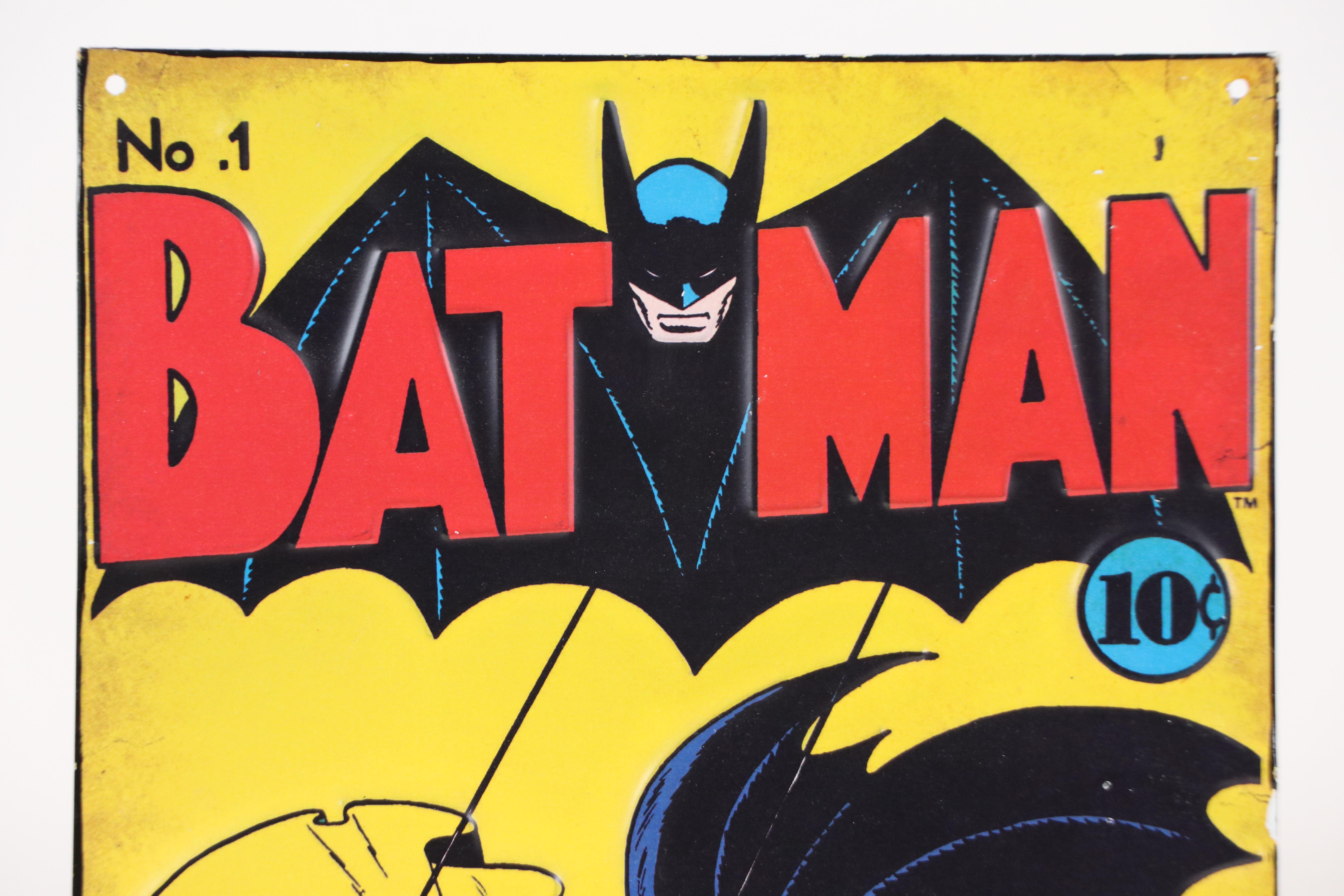 Halftone on Tin "Batman" No. 1 Comic Book Wall Hanging