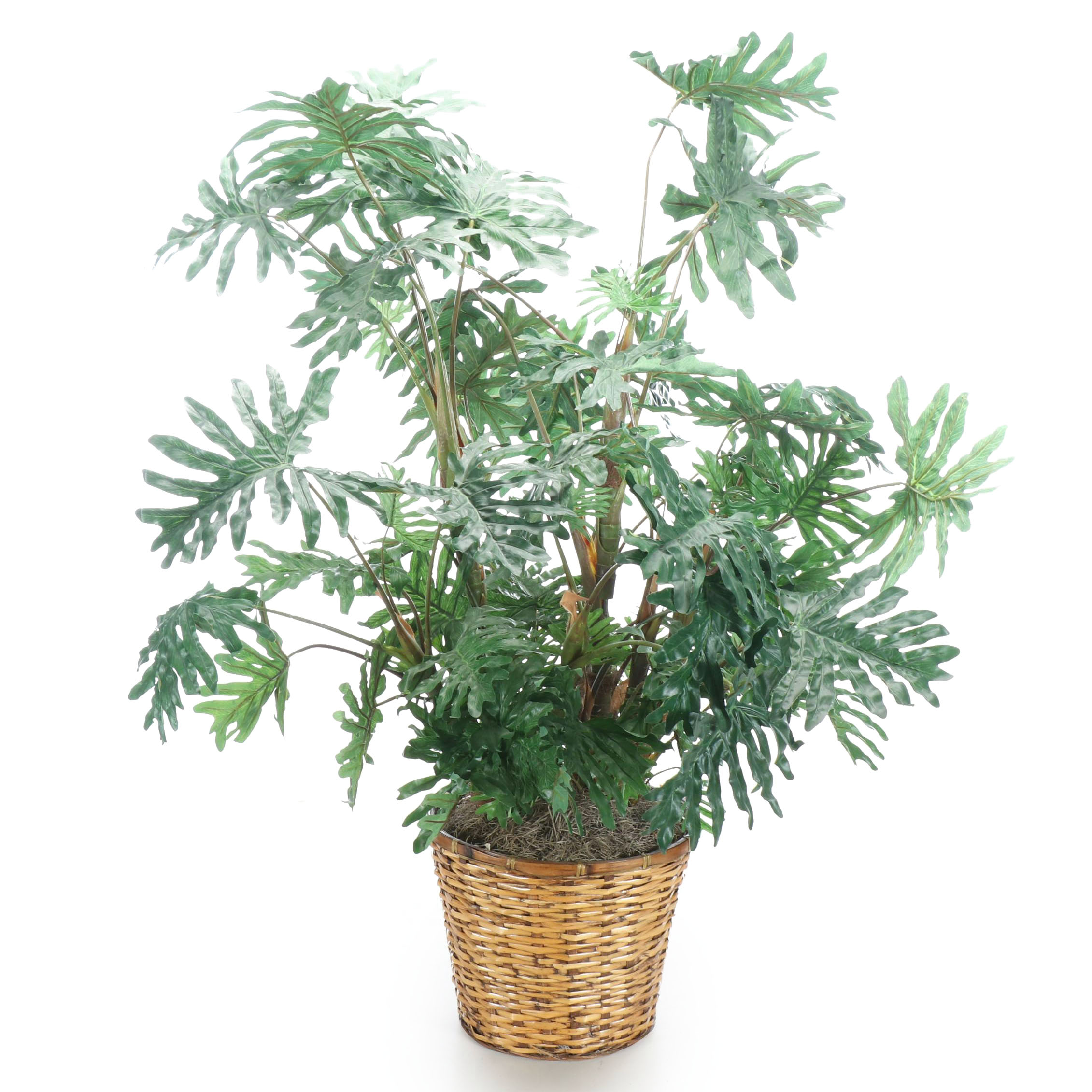 Philodendron Artificial Plant in Wicker Planter