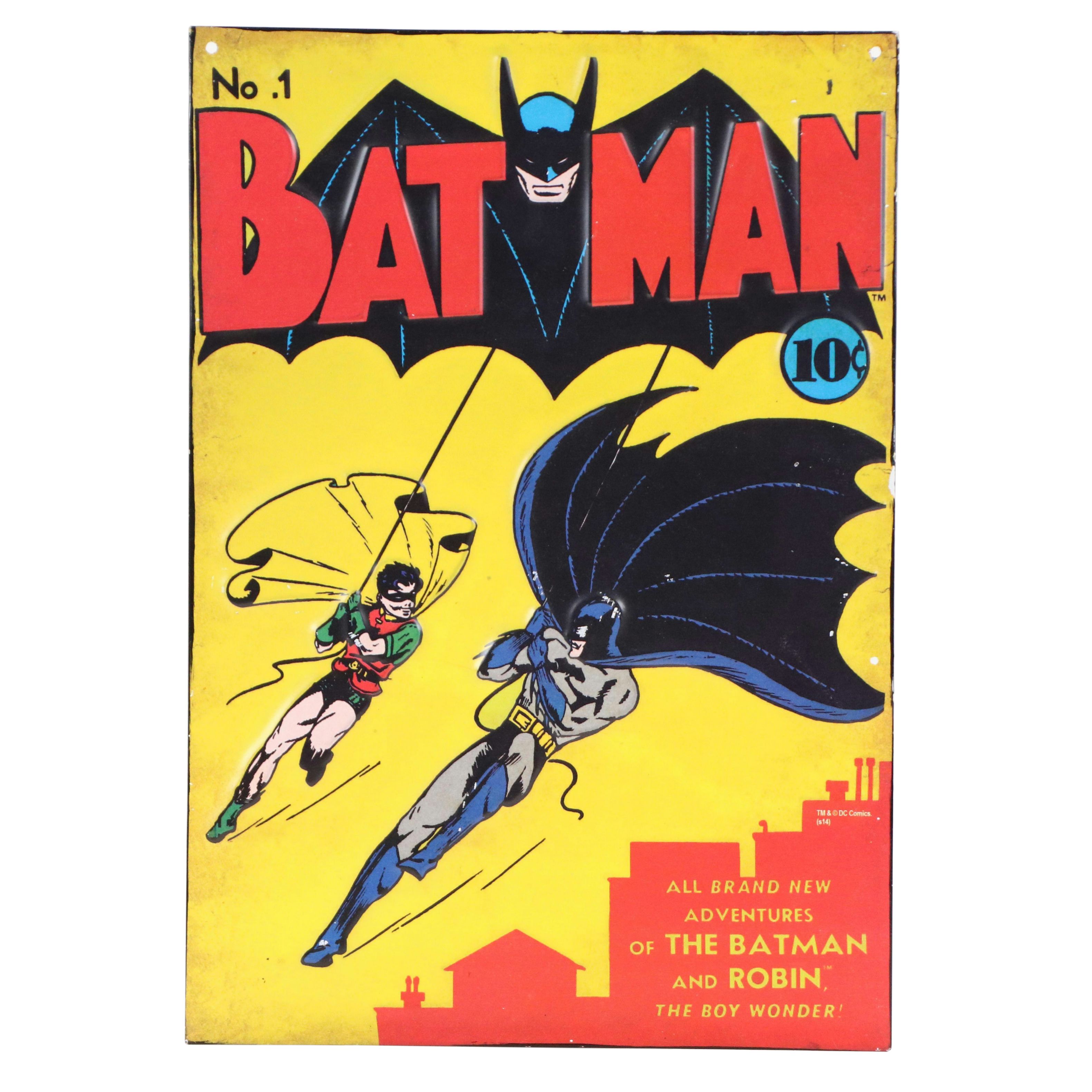 Halftone on Tin "Batman" No. 1 Comic Book Wall Hanging
