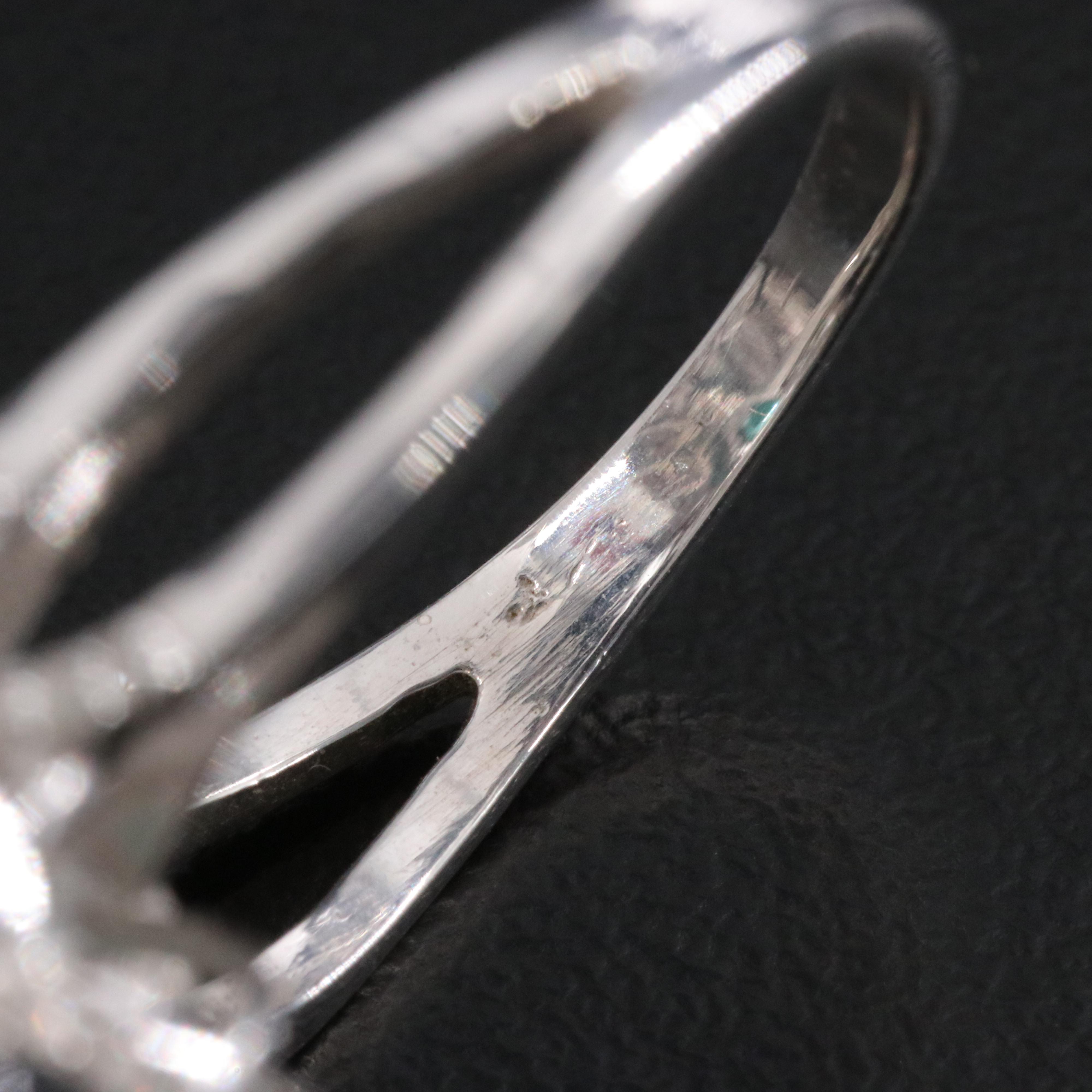 Sterling 2.10 CT Emerald, Diamond and Enamel Ring