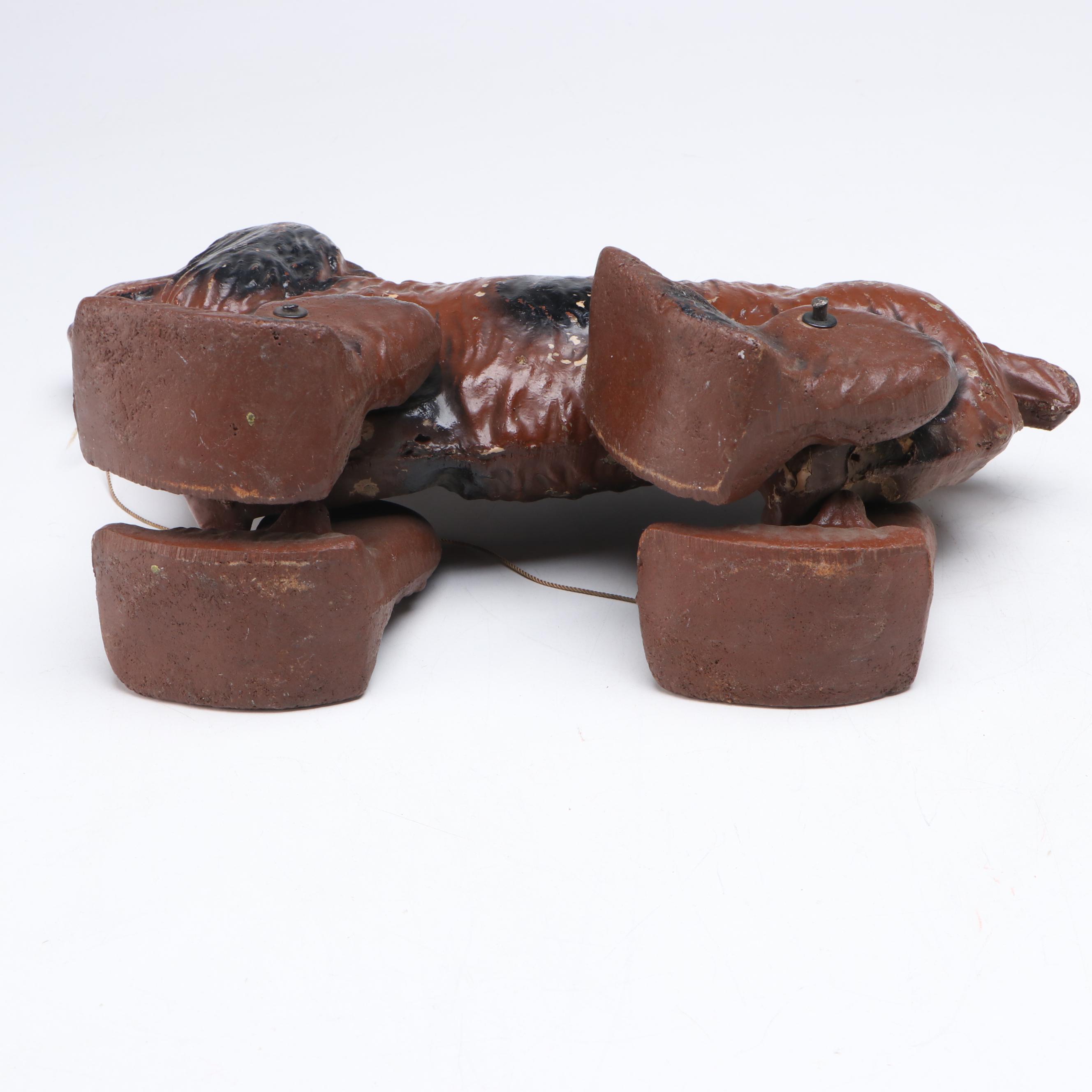 Noma Cocker Spaniel "See Em' Walk" Composite Pull Toy, Mid-20th Century