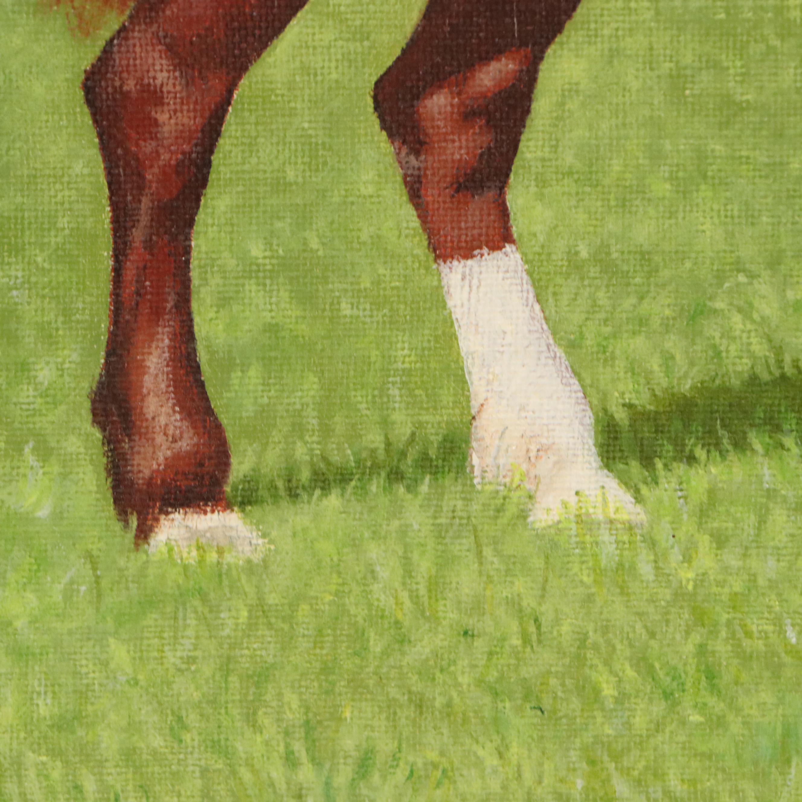 Roger Delaporte Oil Painting "Dans une Prairie," Circa 1961