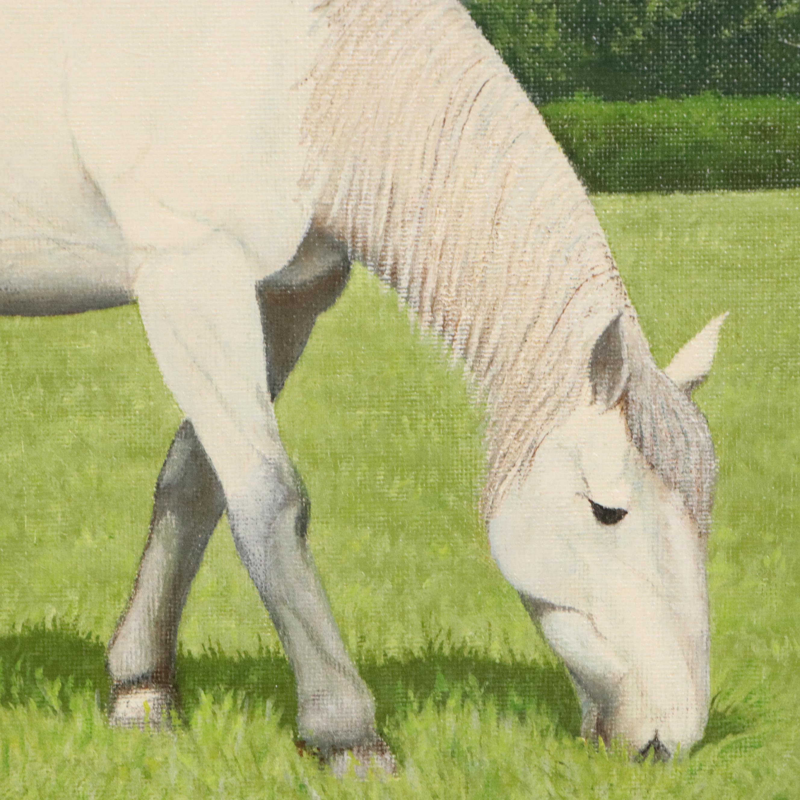 Roger Delaporte Oil Painting "Dans une Prairie," Circa 1961