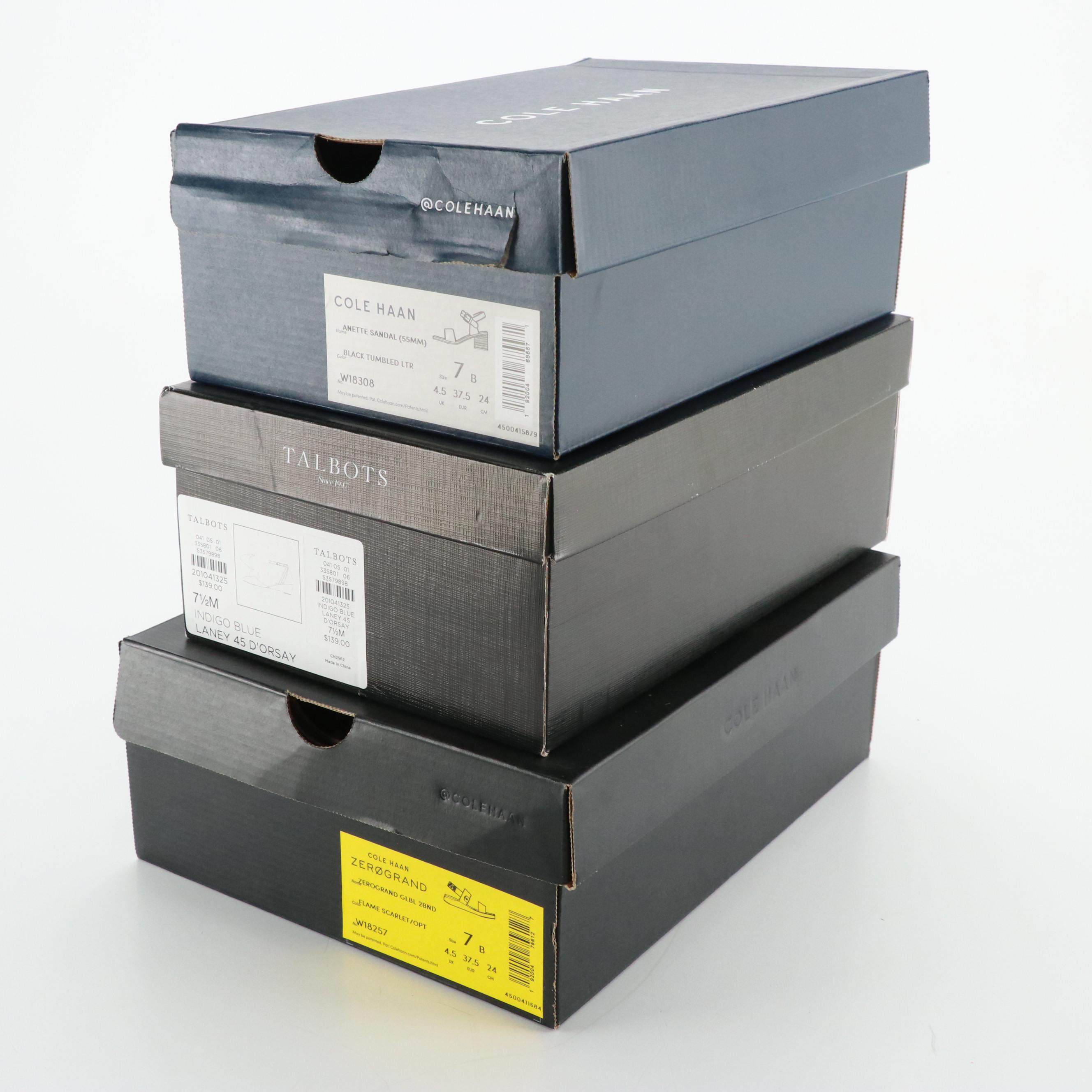 Talbots Laney D'Orsay Wedges, Cole Haan Anette Low Heels and Zeroground Sandals