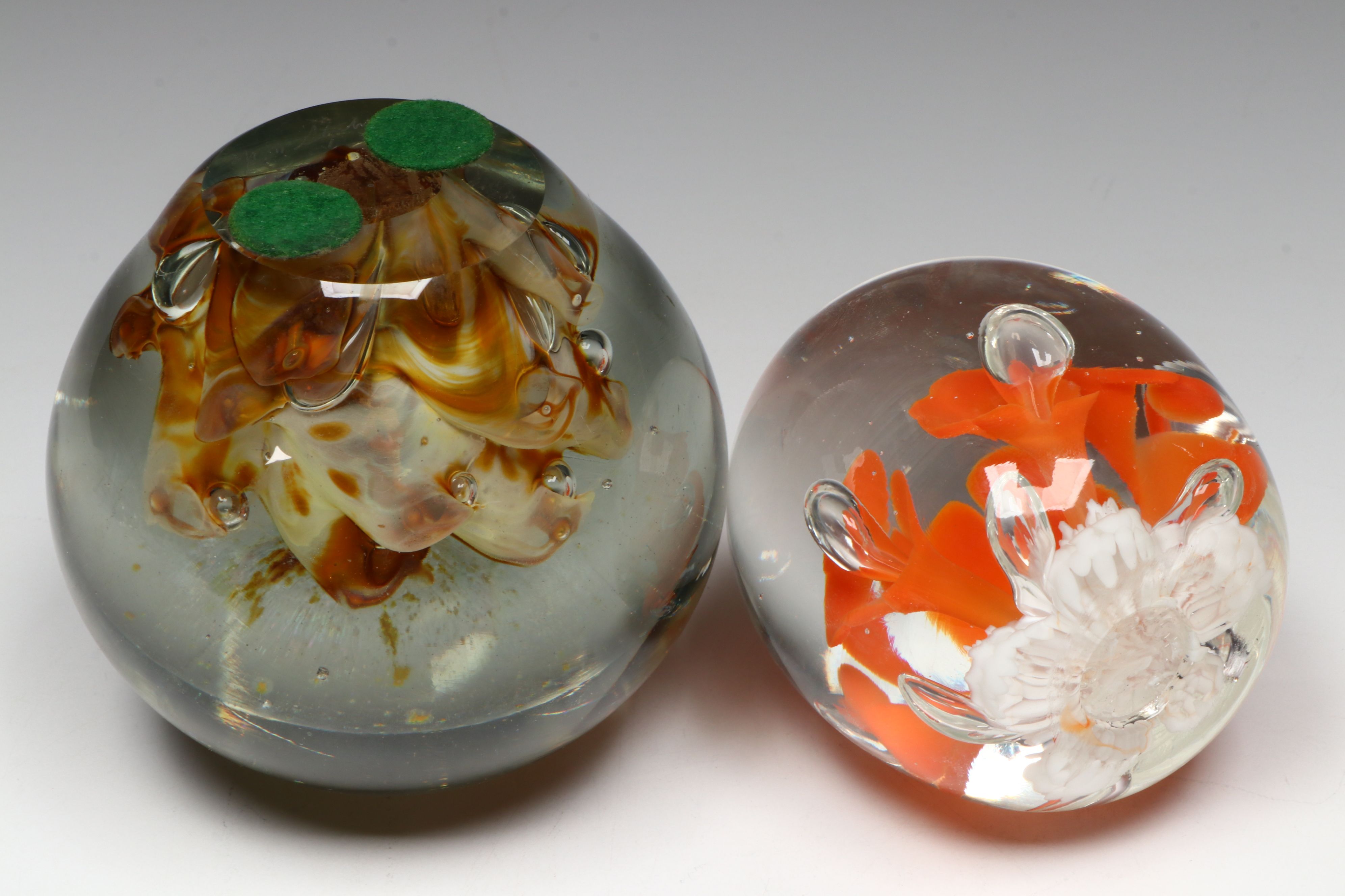 Joe St. Clair, DR, JB and Other Floral Handblown Glass Paperweights