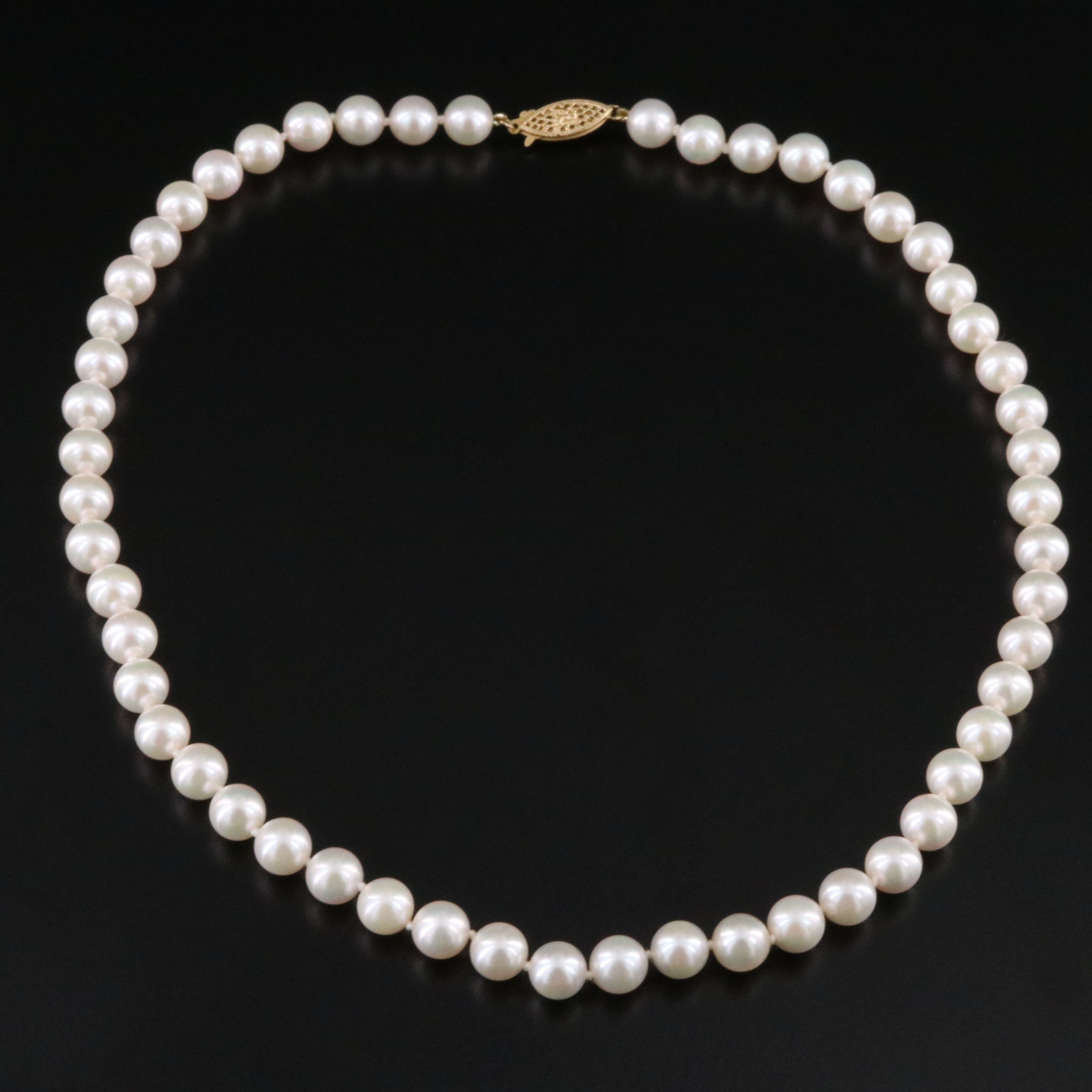 Pearl Necklace with 14K Clasp