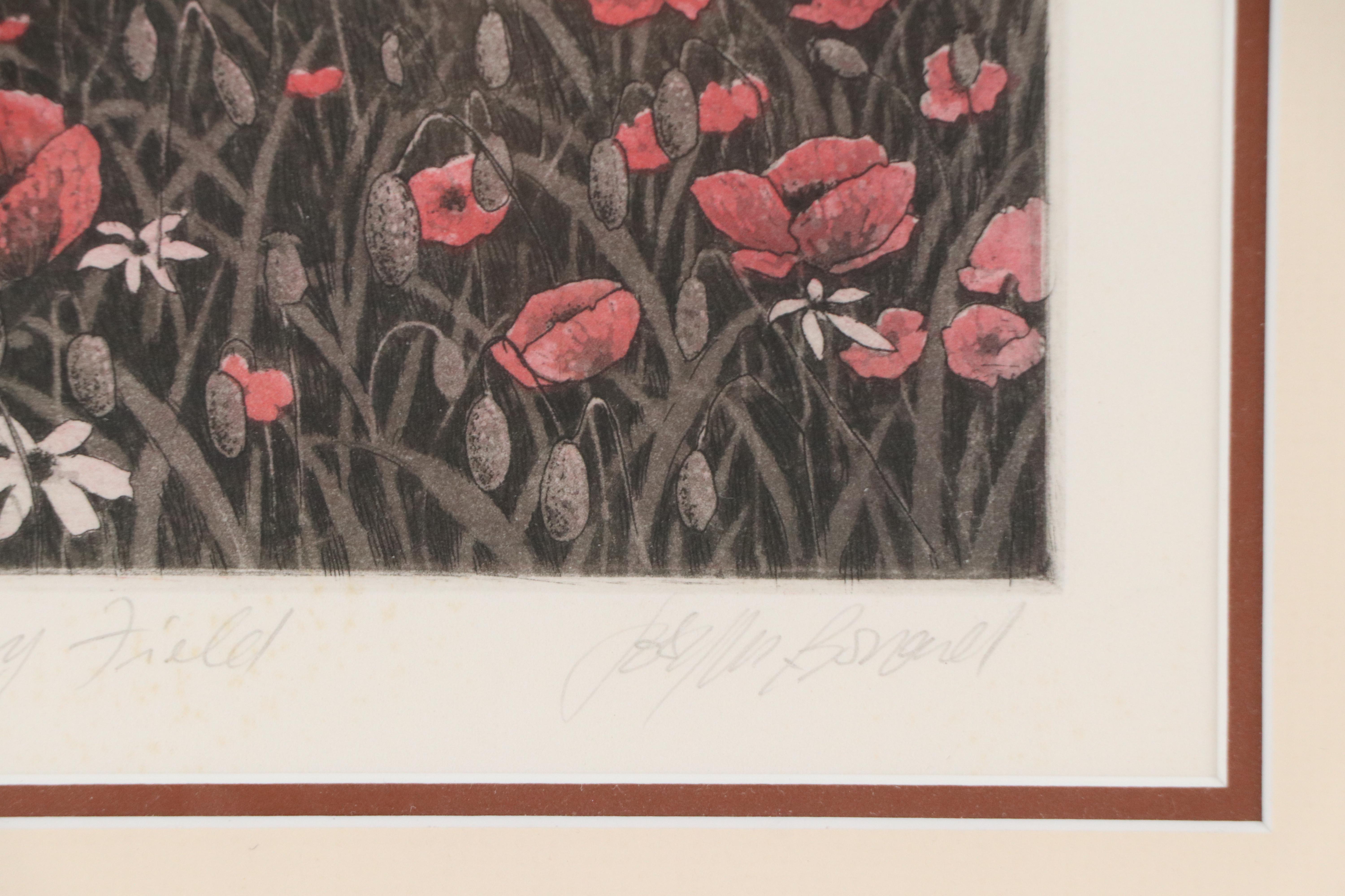 Color Etching with Aquatint "Poppy Field"