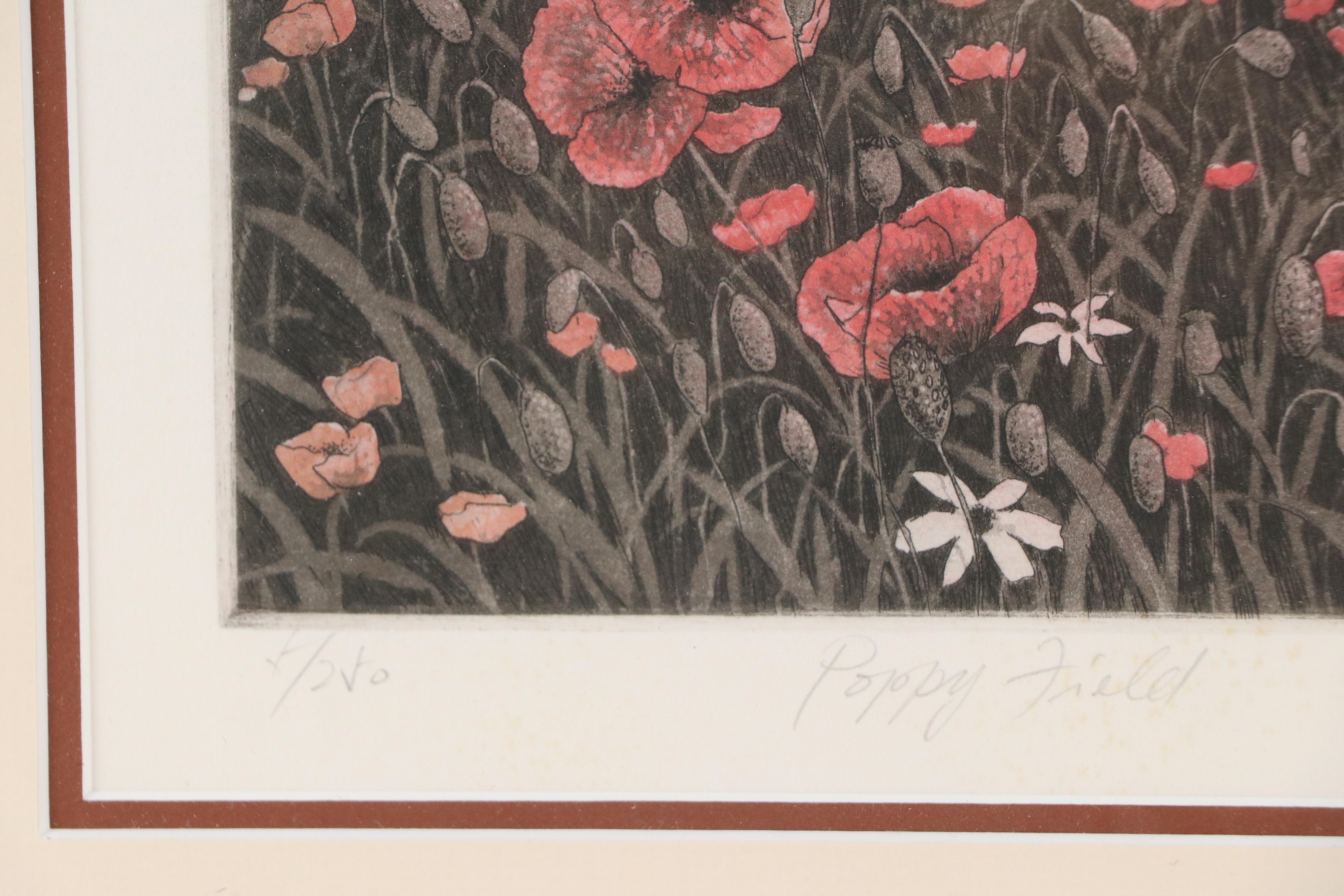 Color Etching with Aquatint "Poppy Field"
