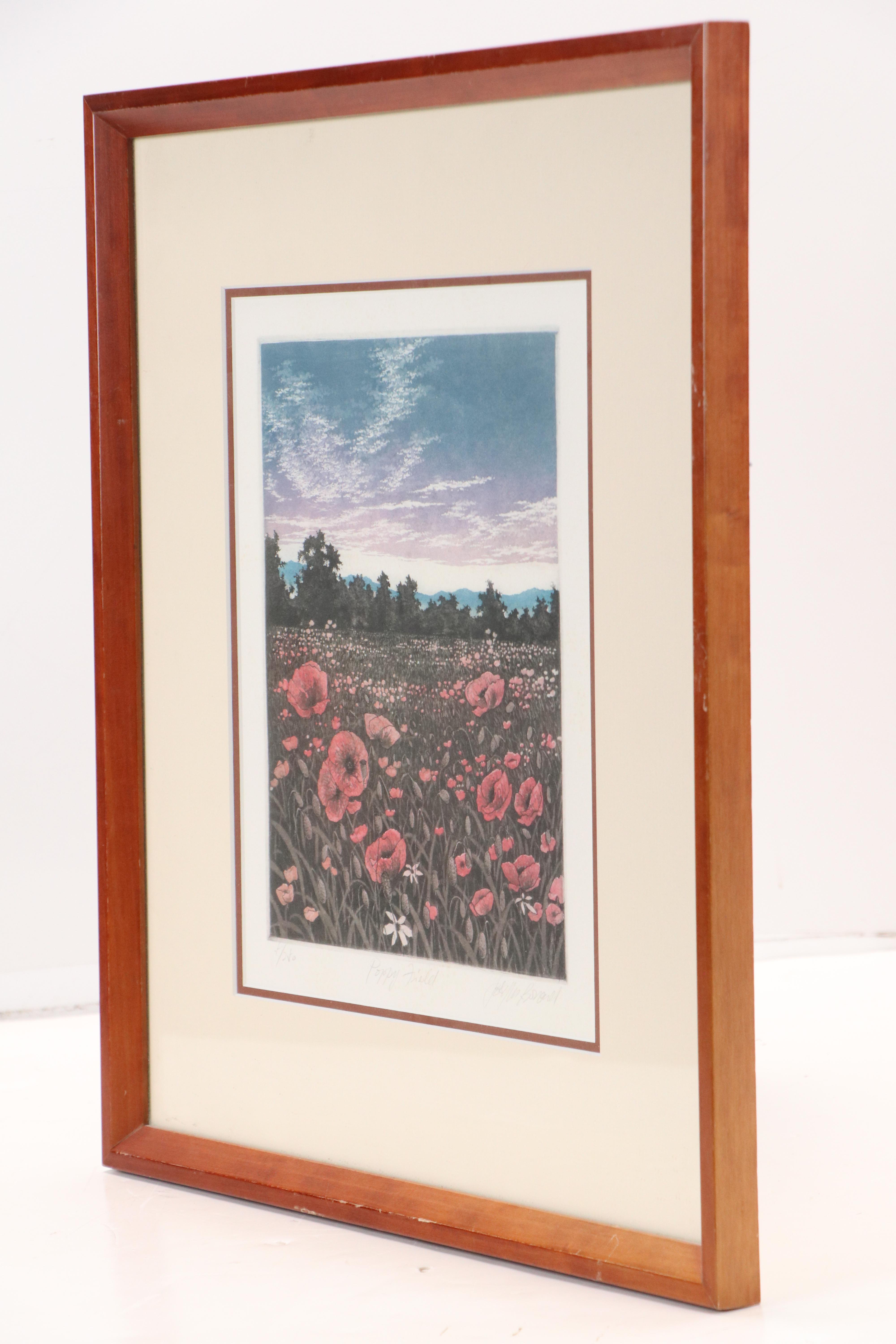 Color Etching with Aquatint "Poppy Field"