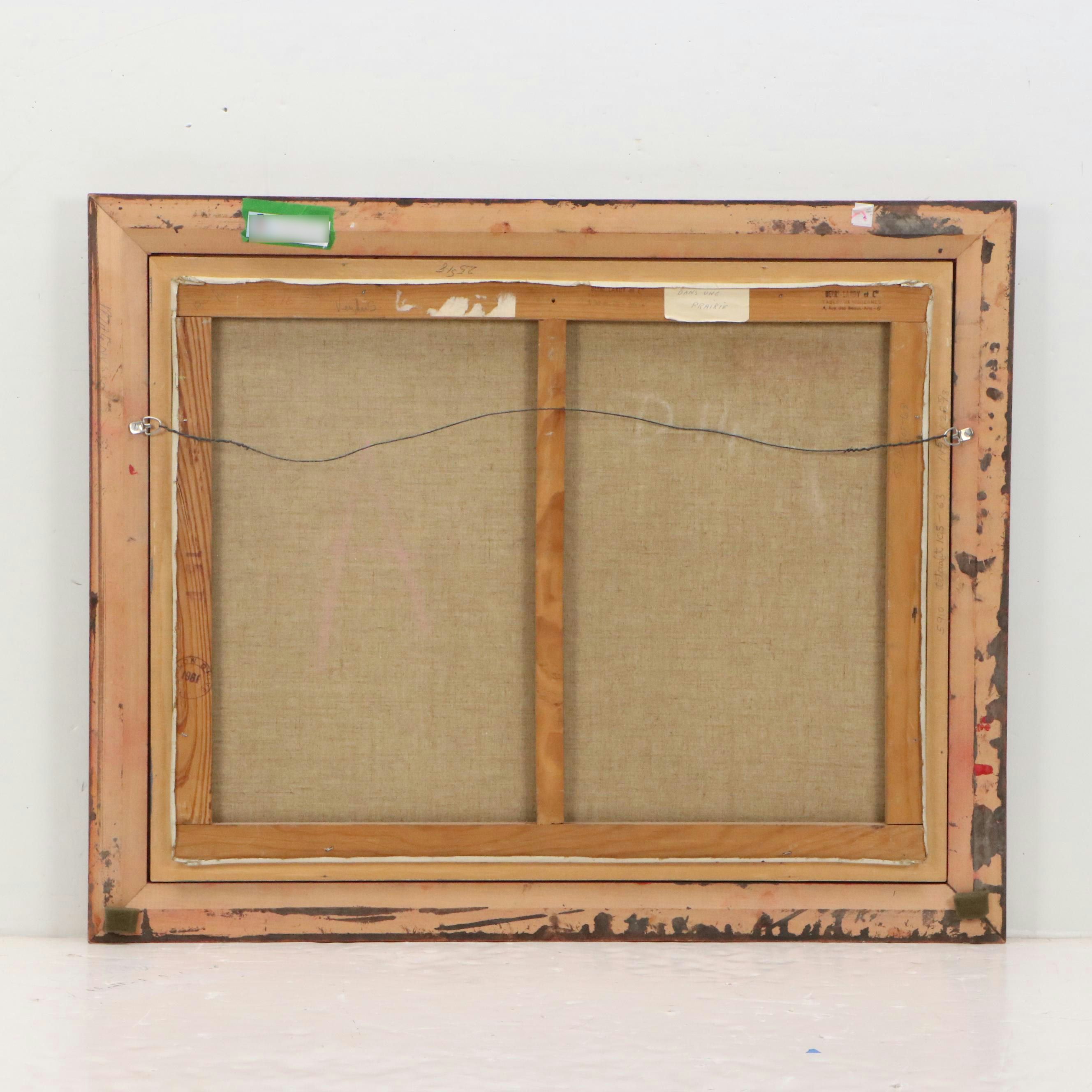 Roger Delaporte Oil Painting "Dans une Prairie," Circa 1961