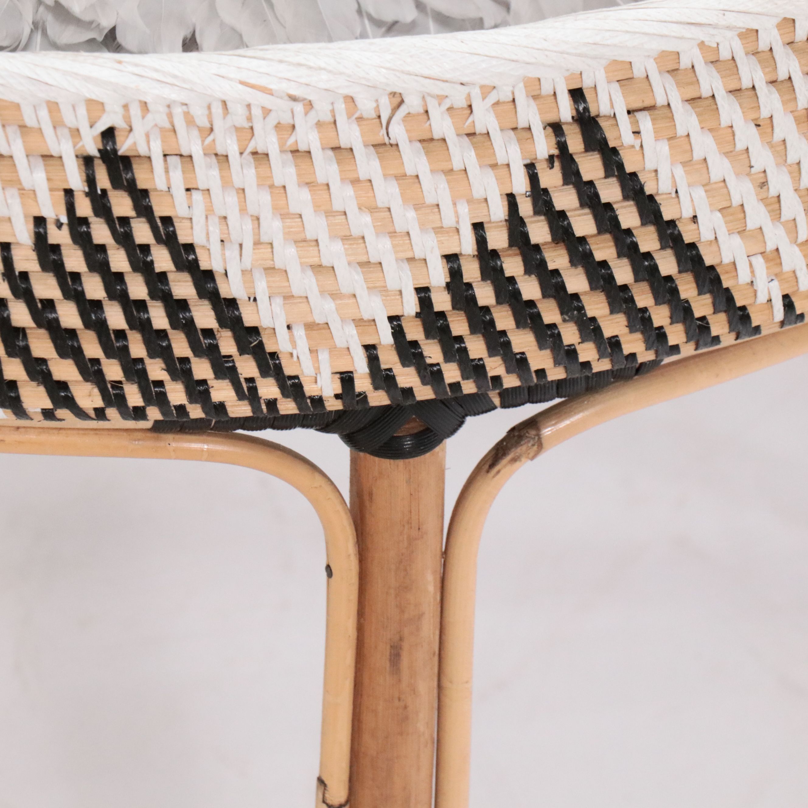 Folk Art Style Woven Occasional Table