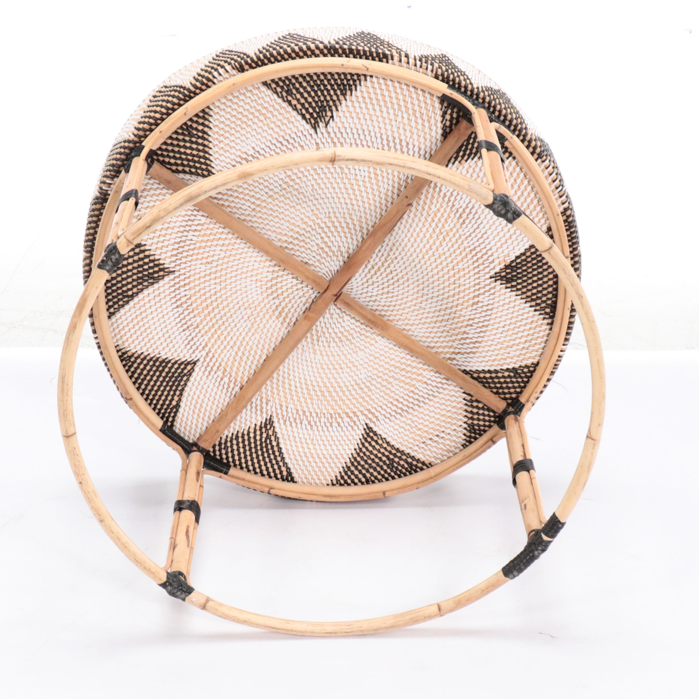 Folk Art Style Woven Occasional Table