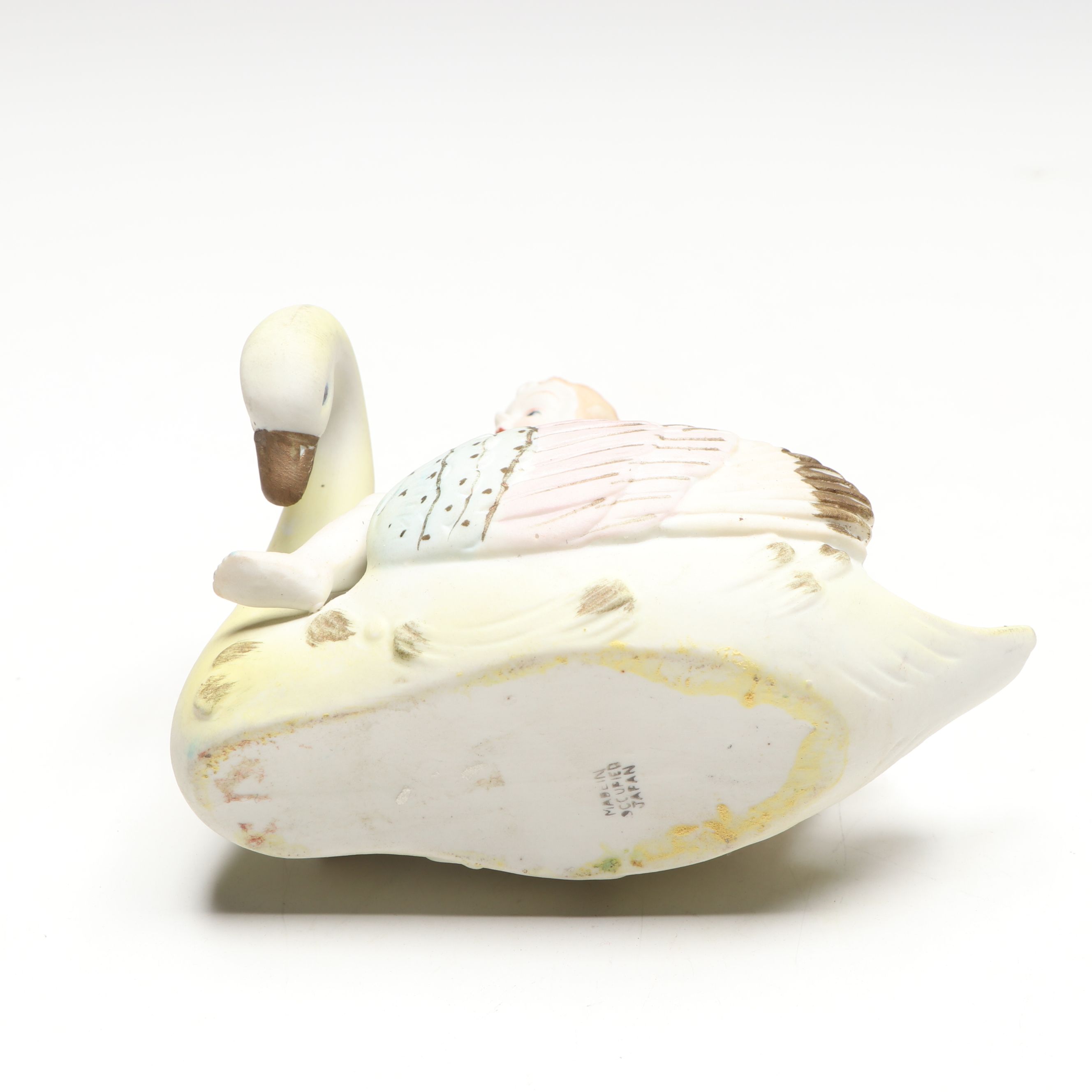 Occupied Japan Era Bisque Porcelain Planter and Figurines , Mid-20th Century