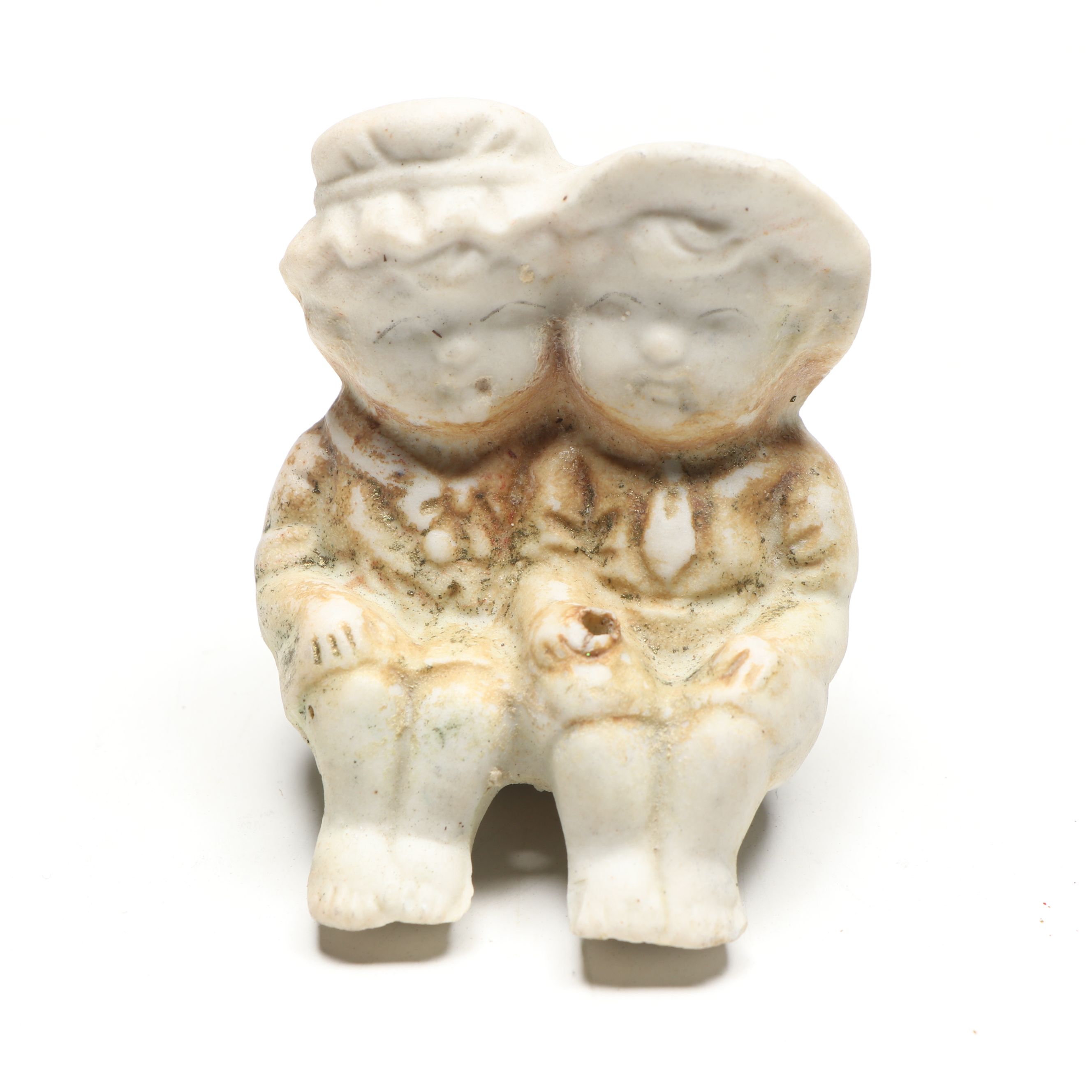 Occupied Japan Era Bisque Porcelain Planter and Figurines , Mid-20th Century