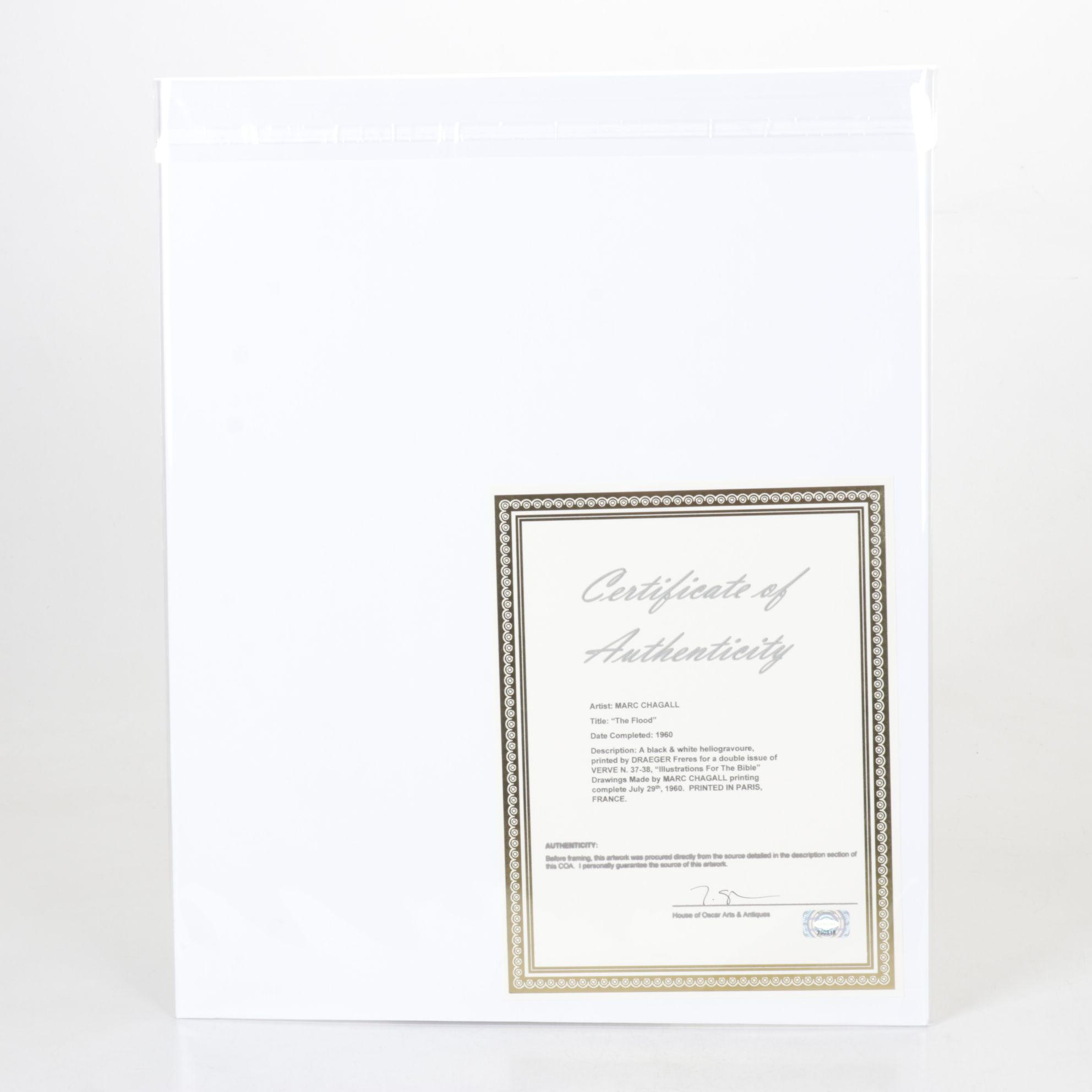 After Marc Chagall Offset Lithograph "The Flood", 1960