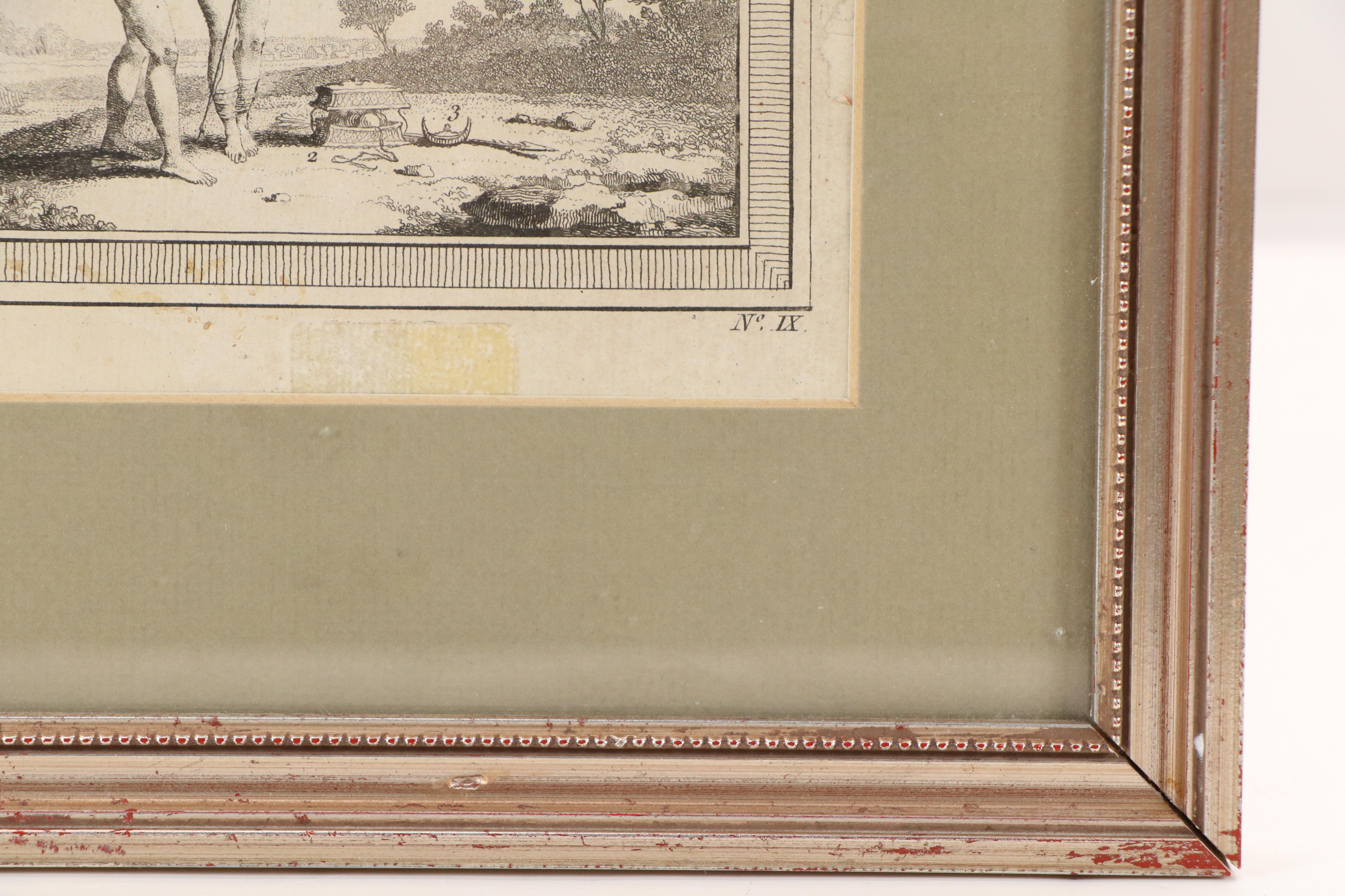 Antique Engraving "Homme et Femme Caraibes" from "Histoire générale des voyages"