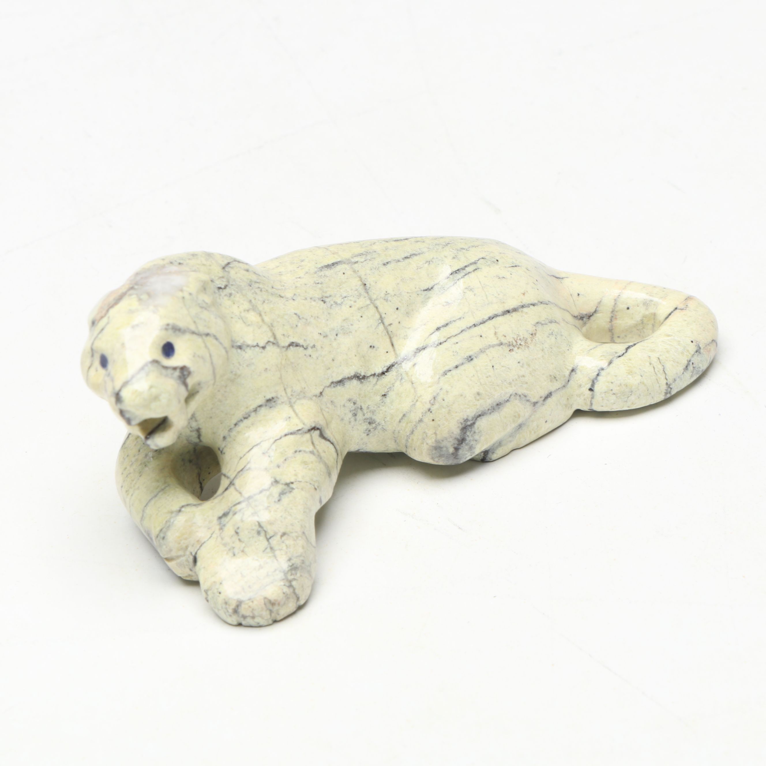 Gibbs Othole Zuni Hand-Carved Stone Mountain Lion Fetish